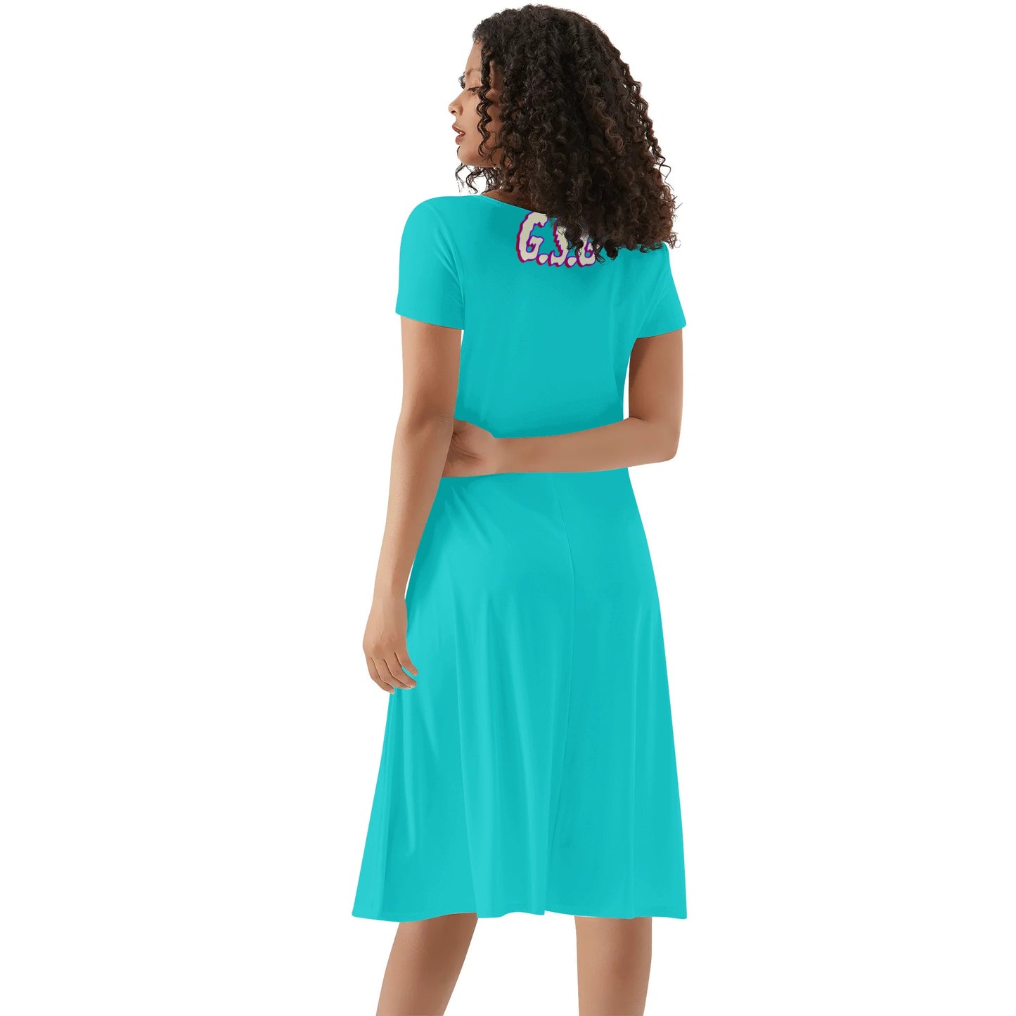 G.S.G Ghost Star Girl Womens Turquoise Ruffle Summer Dress