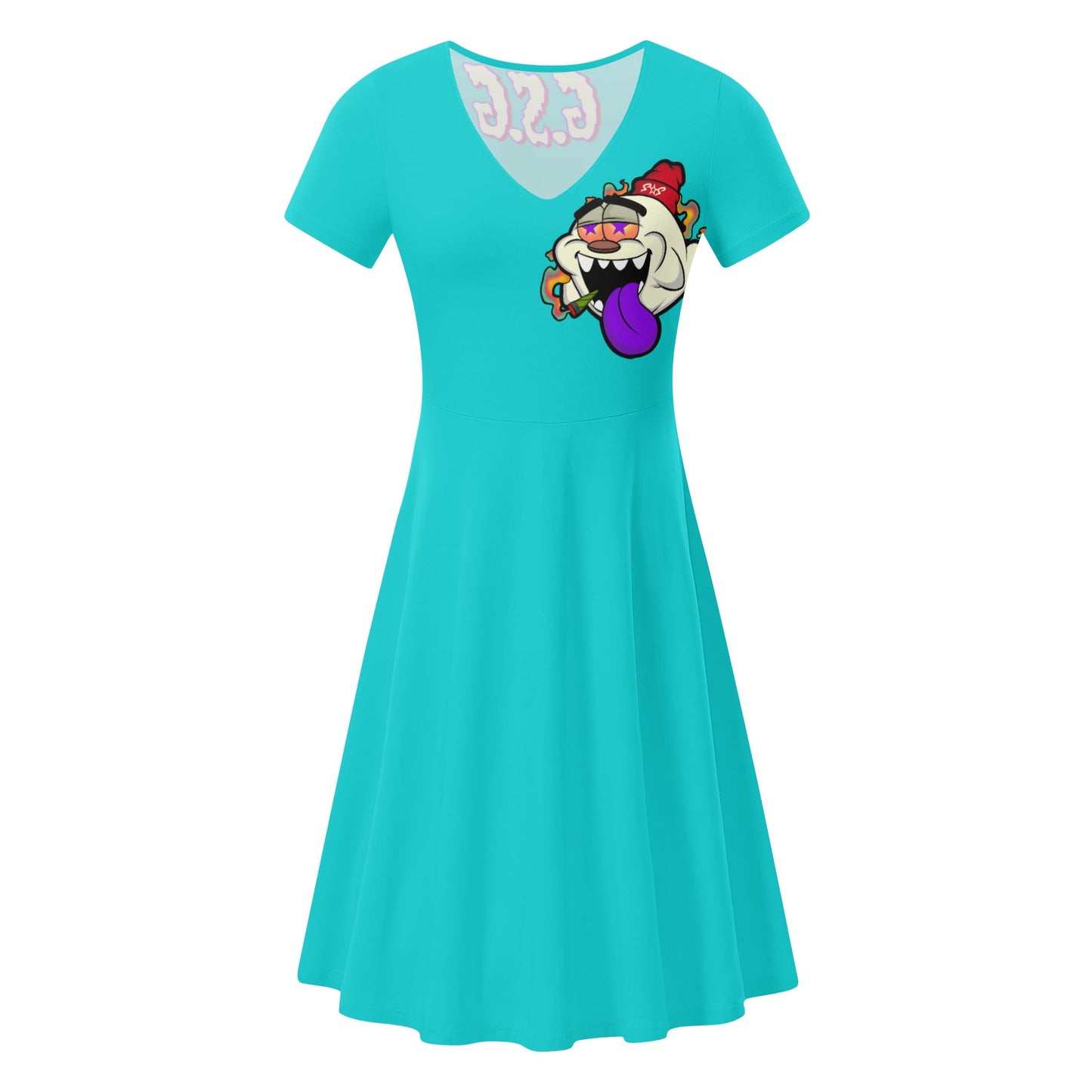 G.S.G Ghost Star Girl Womens Turquoise Ruffle Summer Dress