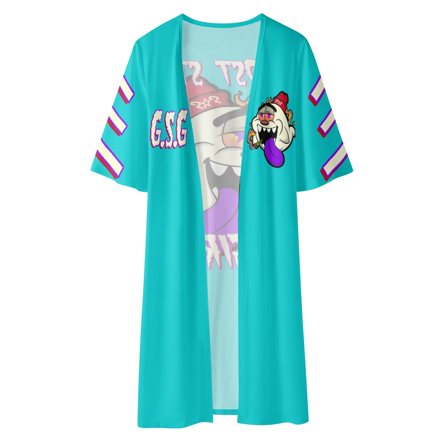 G.S.G Ghost Star Girl Womens Dark Turquoise Half Sleeve Kimono Cardigan