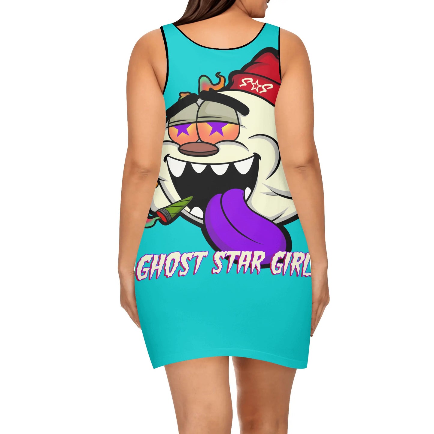 G.S.G Ghost Star Girl Womens Turquoise Elegant Sleeveless Vest Dress