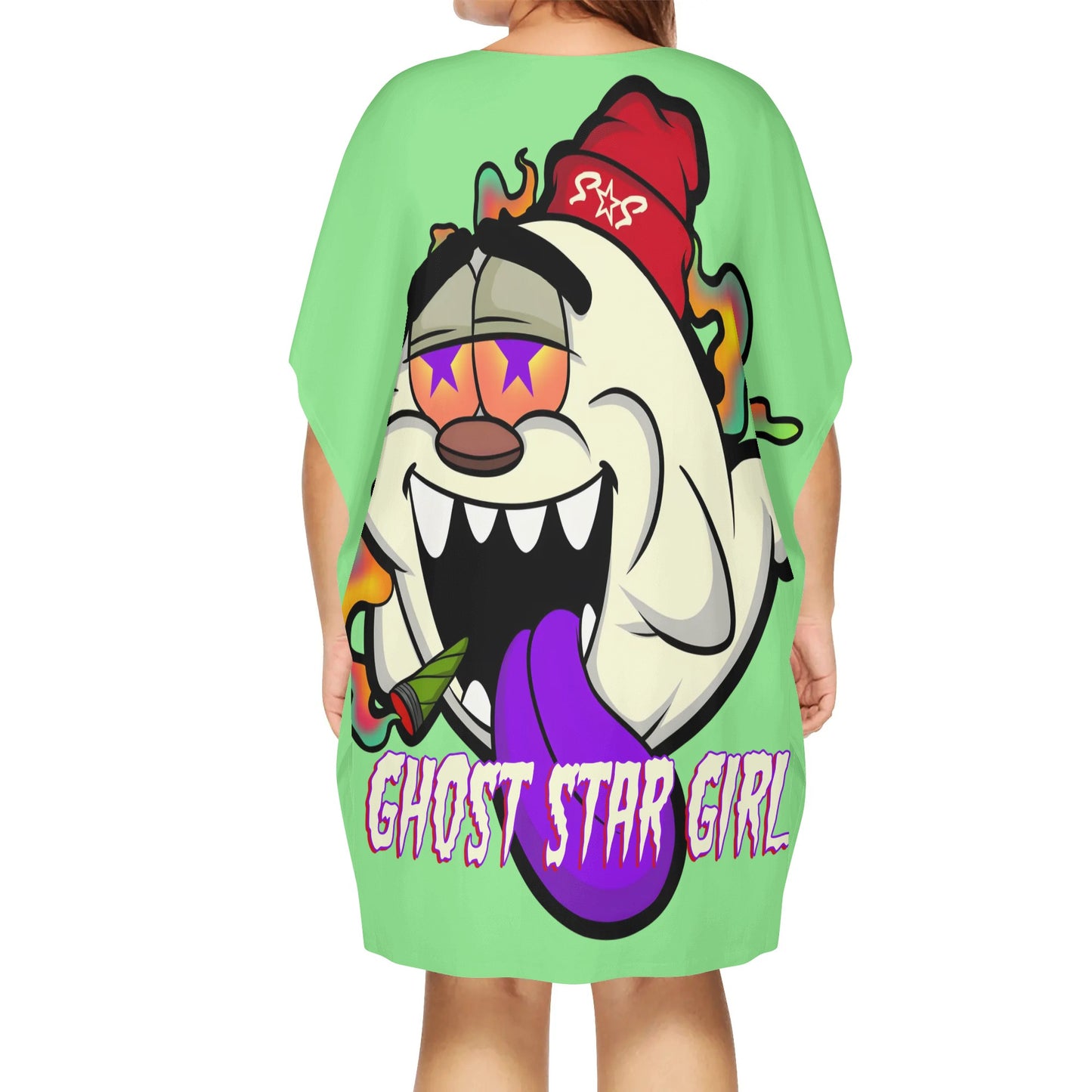 G.S.G Ghost Star Ghouls Mint Green Womens Daily Star Size Loose Dress