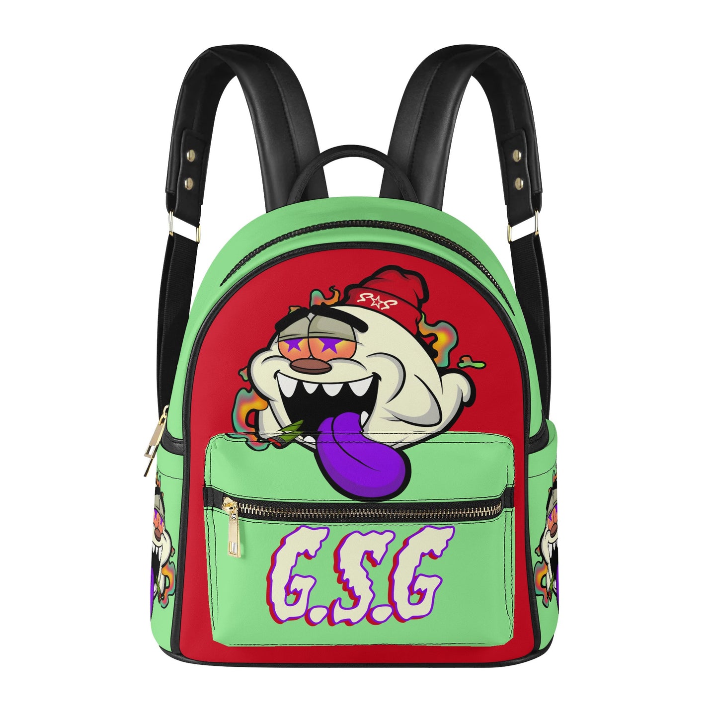 G.S.G Ghost Star Girl Mint Green/Maroon Backpack