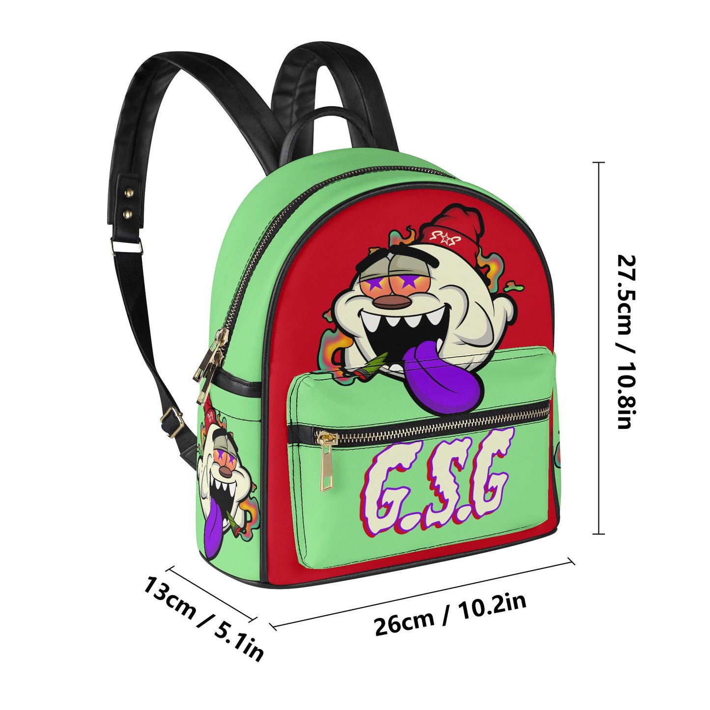 G.S.G Ghost Star Girl Mint Green/Maroon Backpack