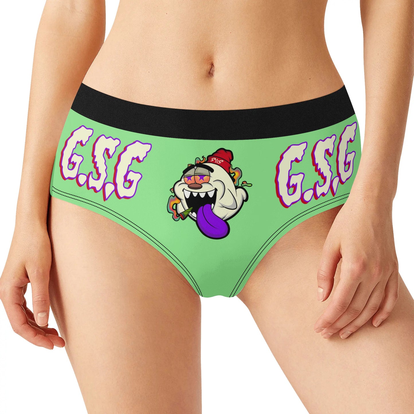 G.S.G Ghost Star Girl Womens Mint Green Mid Waisted Briefs