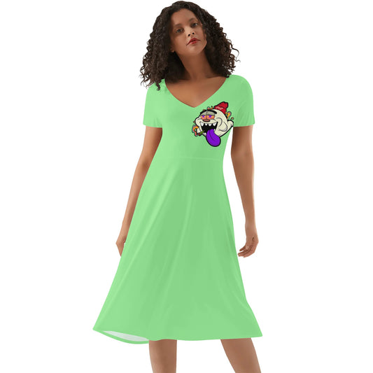 G.S.G Ghost Star Girl Womens Mint Green Ruffle Summer Dress