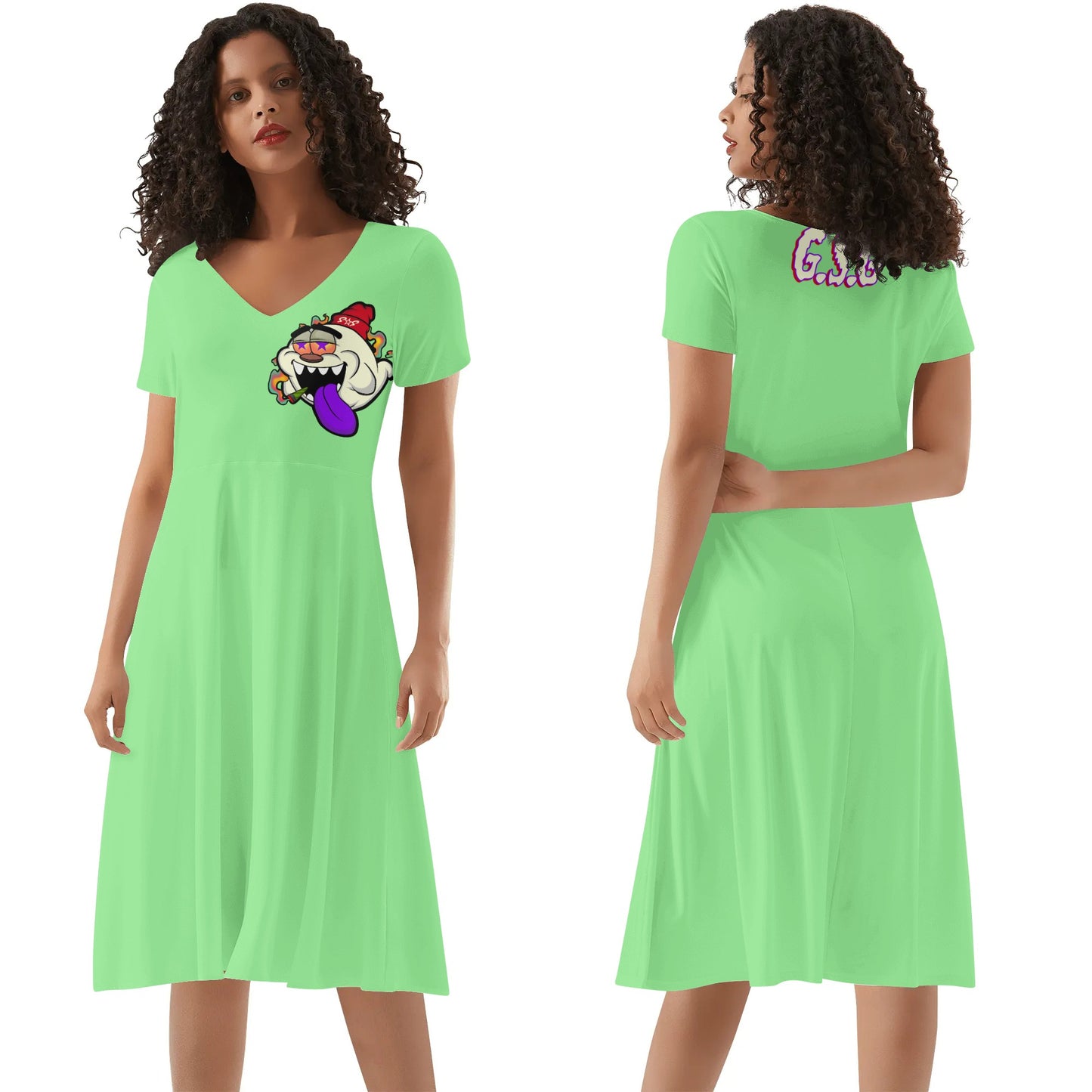 G.S.G Ghost Star Girl Womens Mint Green Ruffle Summer Dress