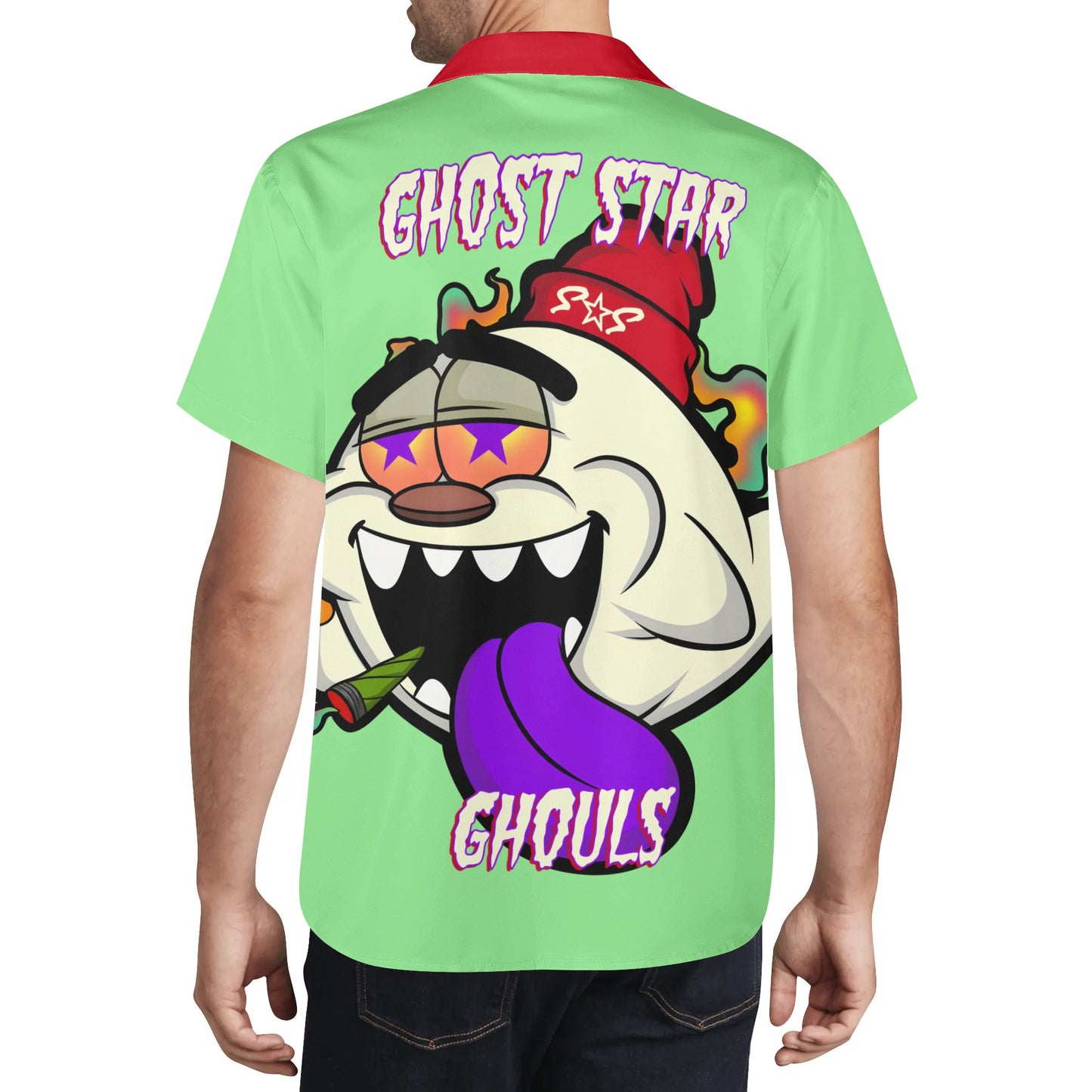 G.S.G Ghost Star Ghouls Mens Mint Green Hawaiian Shirt