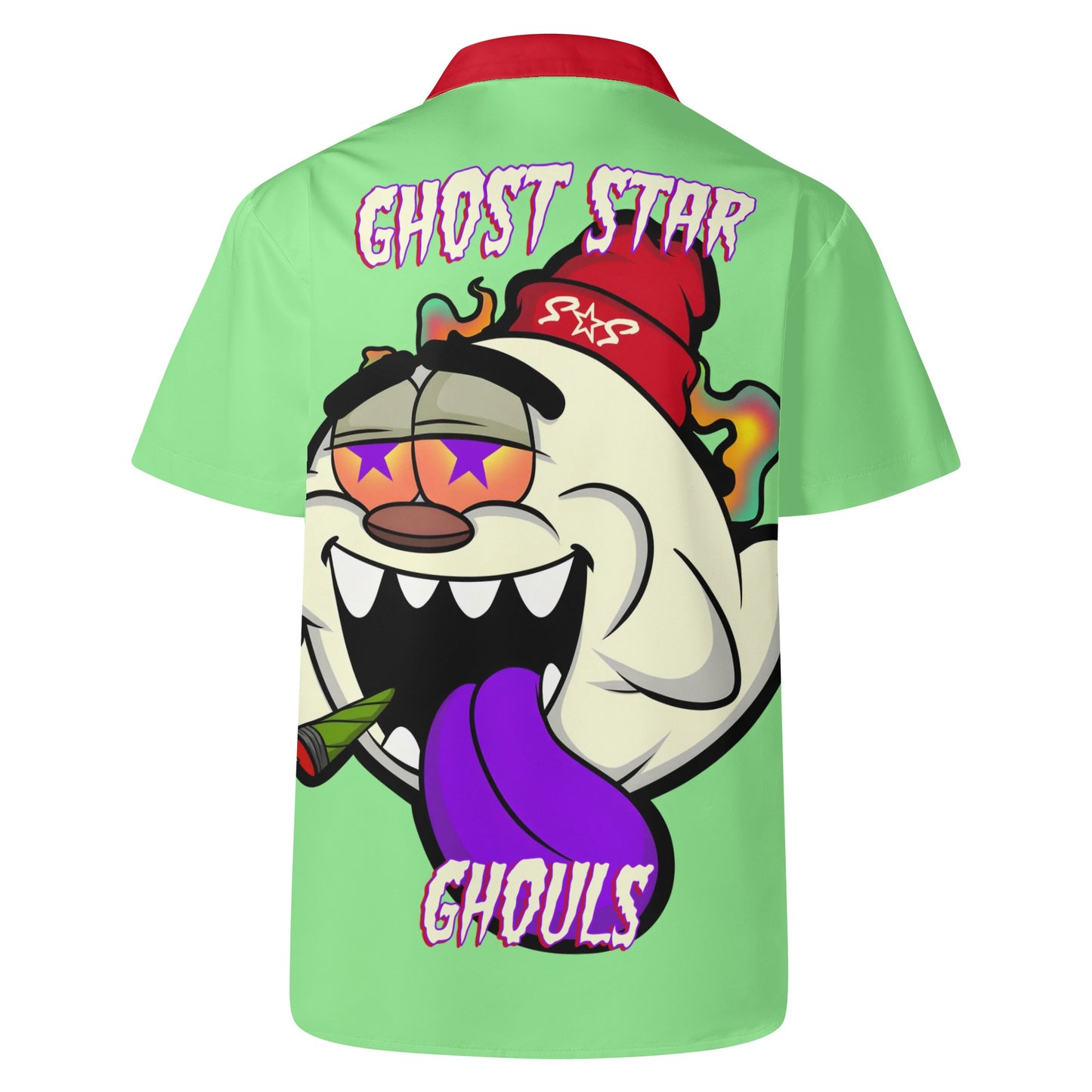 G.S.G Ghost Star Ghouls Mens Mint Green Hawaiian Shirt