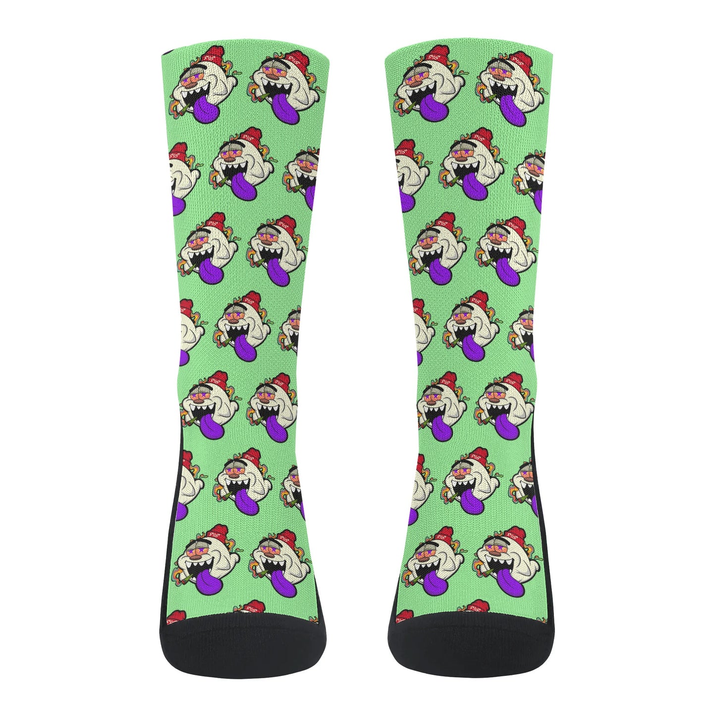 G.S.G Ghost Star Ghouls Mint Green/Maroon Crew Socks *Free Bag Included