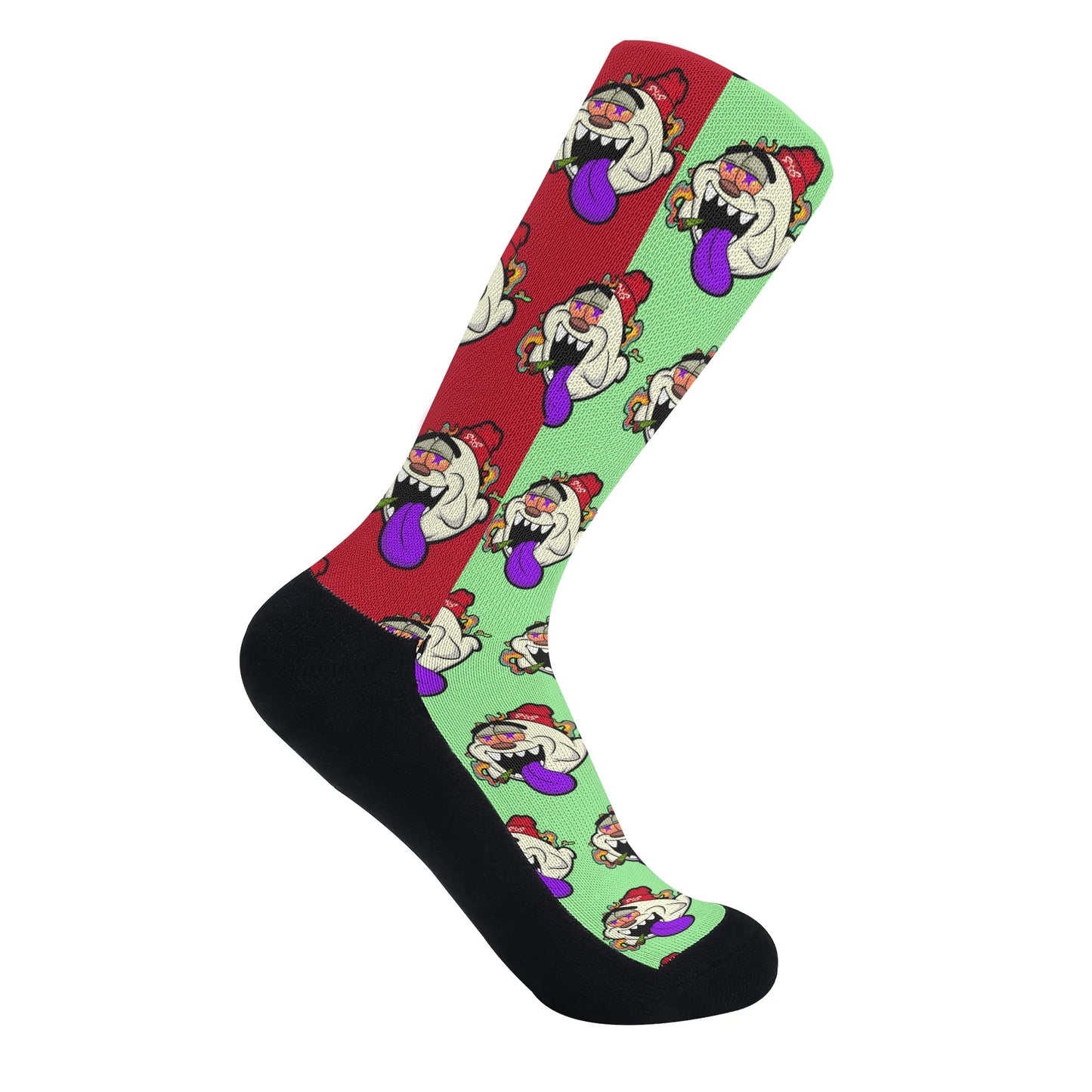 G.S.G Ghost Star Ghouls Mint Green/Maroon Crew Socks *Free Bag Included