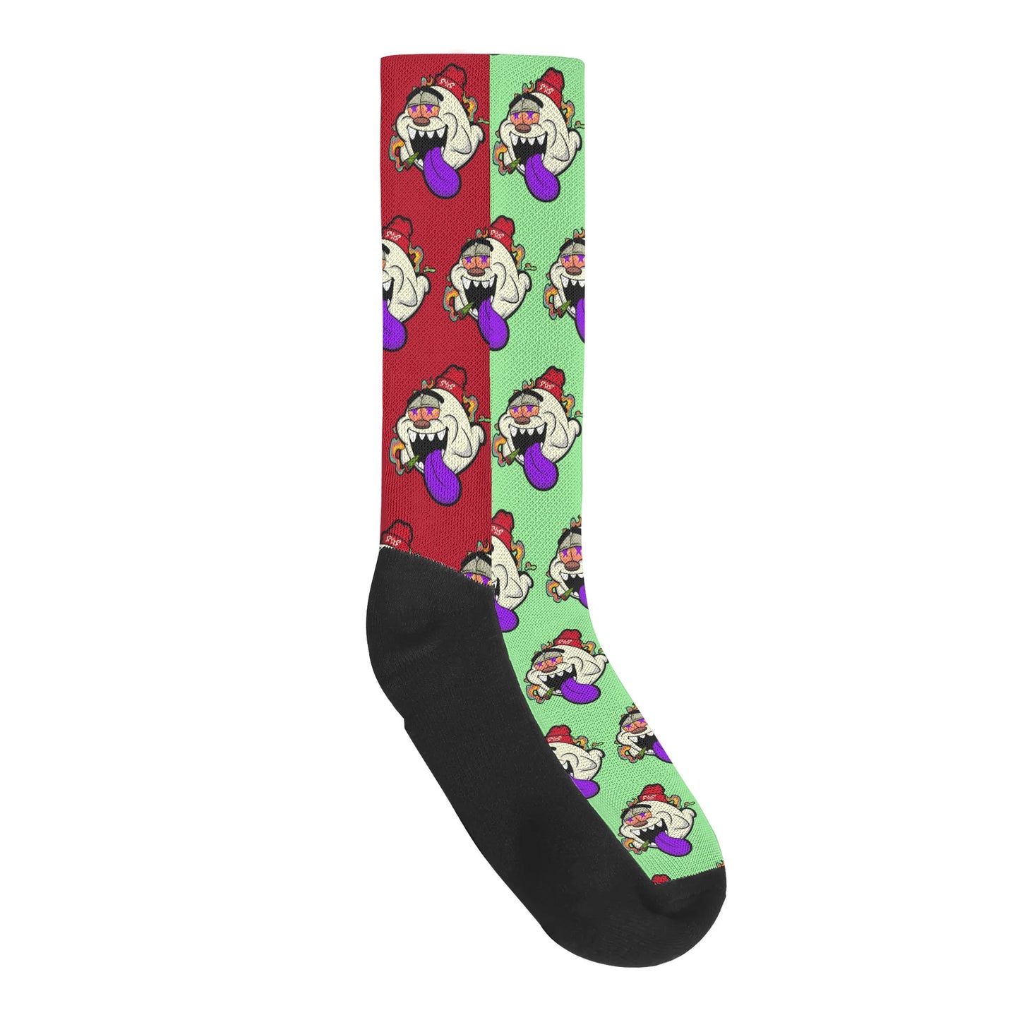 G.S.G Ghost Star Ghouls Mint Green/Maroon Crew Socks *Free Bag Included