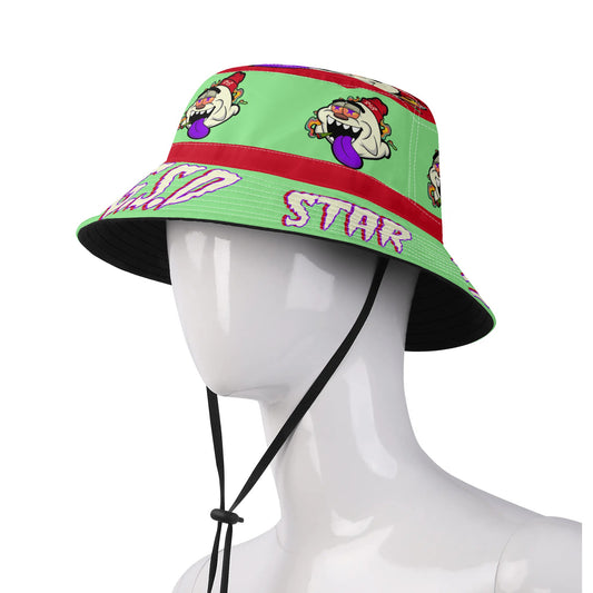 G.S.G Ghost Star Ghouls MintGreen/Maroon Bucket Hats with Adjustable String