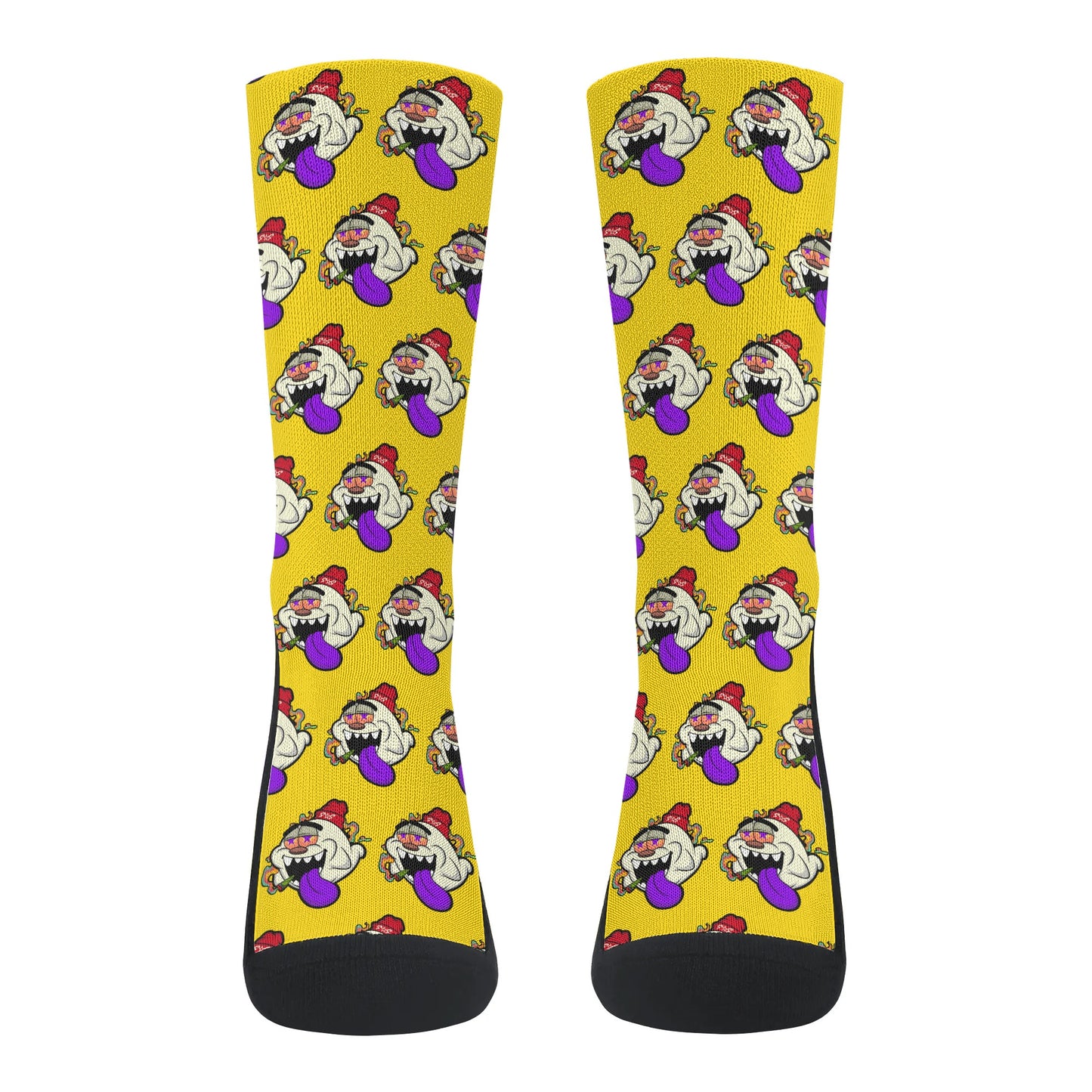 G.S.G Ghost Star Ghouls Gold/Maroon Crew Socks *Free Bag Included