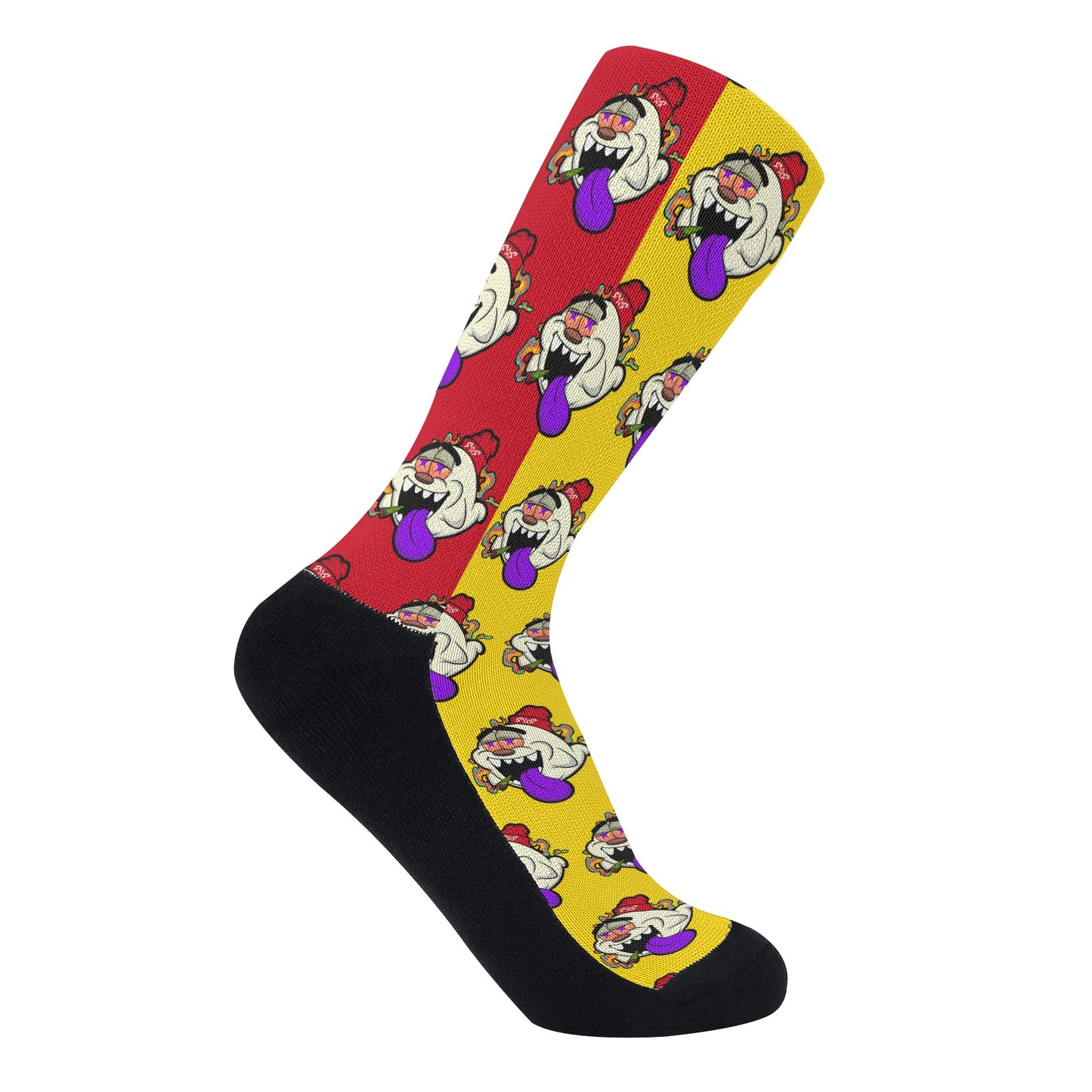 G.S.G Ghost Star Ghouls Gold/Maroon Crew Socks *Free Bag Included