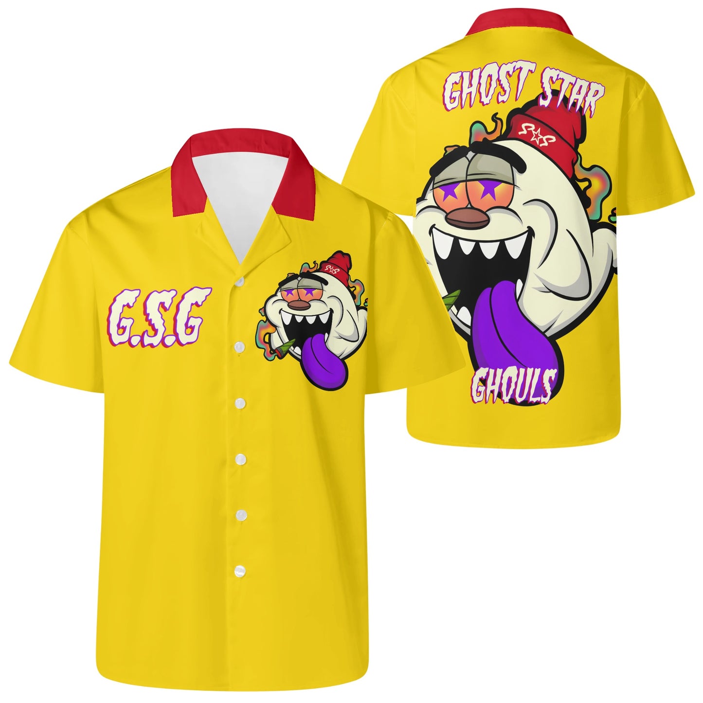 G.S.G Ghost Star Ghouls Mens Gold Hawaiian Shirt