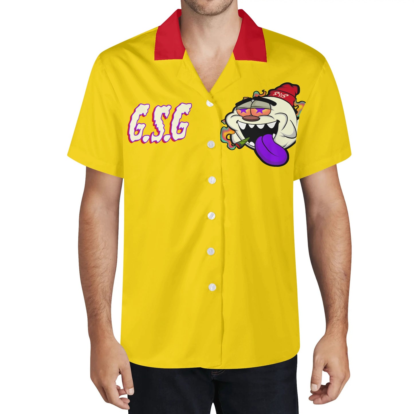 G.S.G Ghost Star Ghouls Mens Gold Hawaiian Shirt