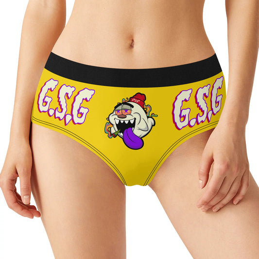 G.S.G Ghost Star Girl Womens Gold Mid Waisted Briefs