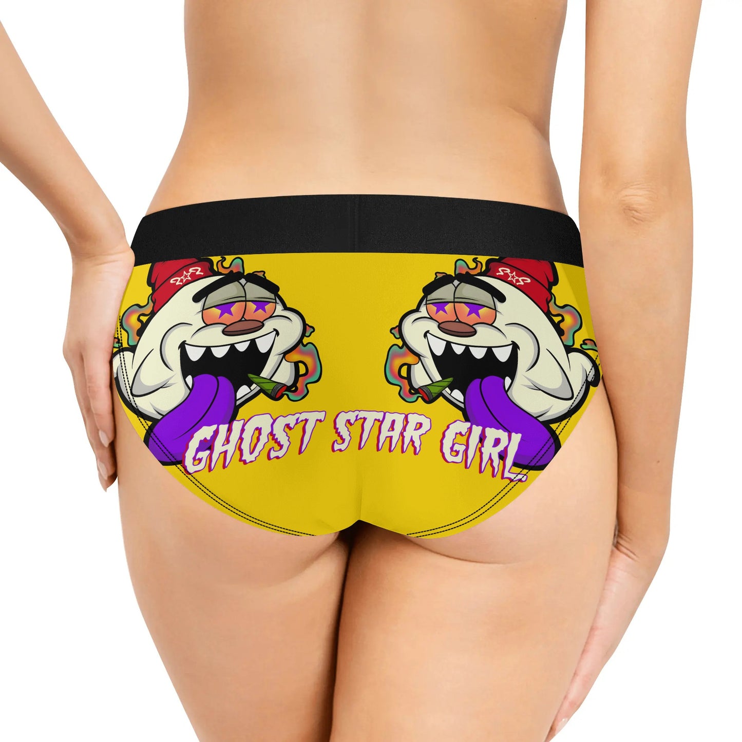 G.S.G Ghost Star Girl Womens Gold Mid Waisted Briefs