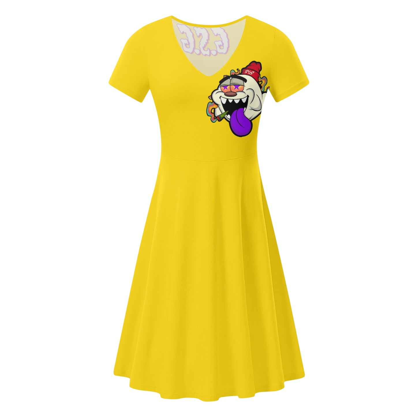 G.S.G Ghost Star Girl Womens Gold Ruffle Summer Dress