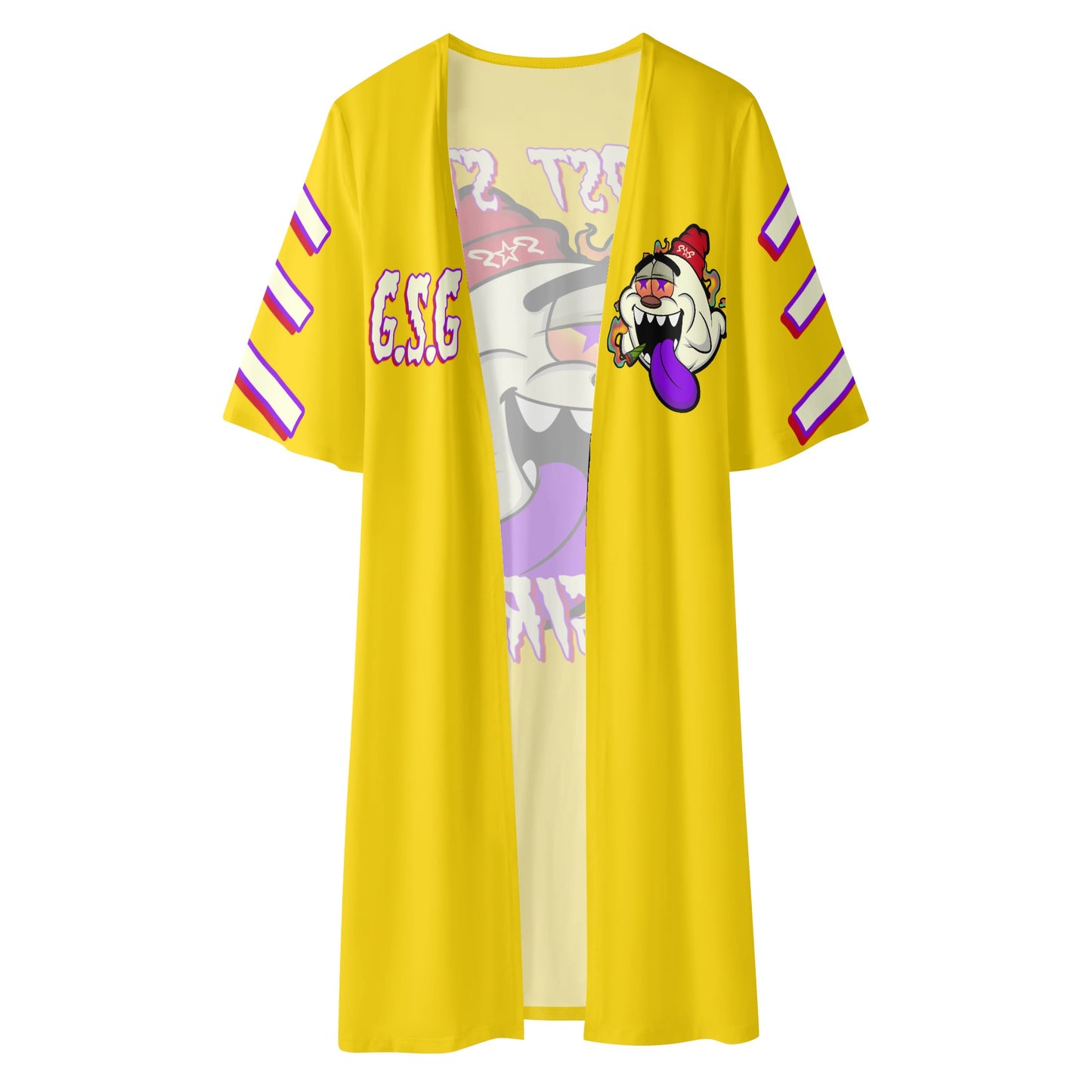 G.S.G Ghost Star Girl Womens Gold Half Sleeve Kimono Cardigan