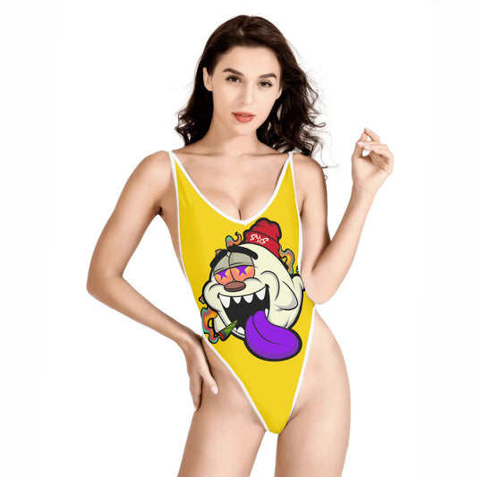 G.S.G Ghost Star Girl Women’s Gold One Piece High Cut Swimsuit