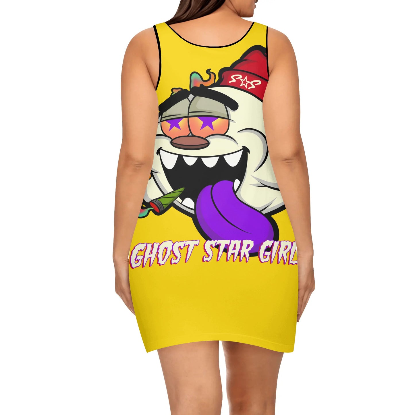 G.S.G Ghost Star Girl Womens Gold Elegant Sleeveless Vest Dress