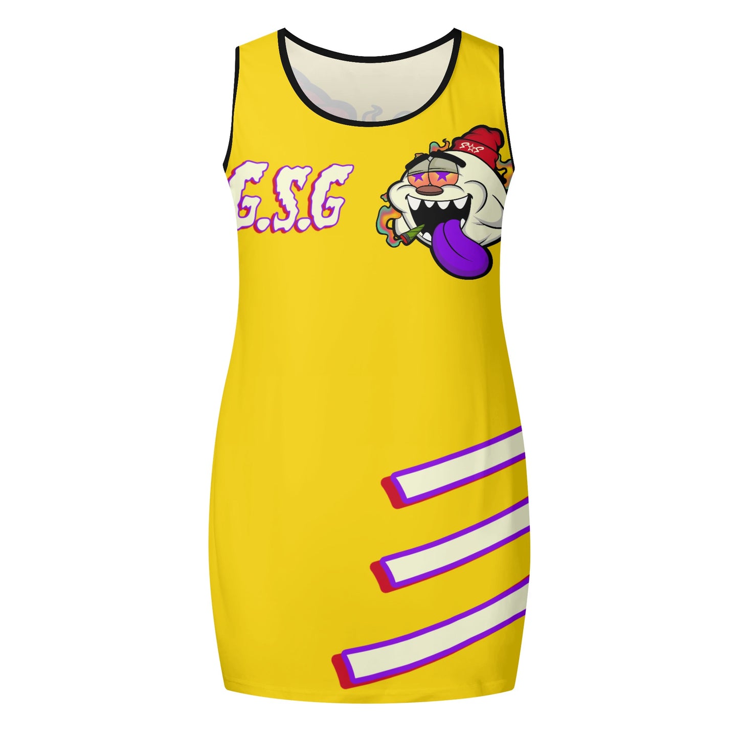 G.S.G Ghost Star Girl Womens Gold Elegant Sleeveless Vest Dress