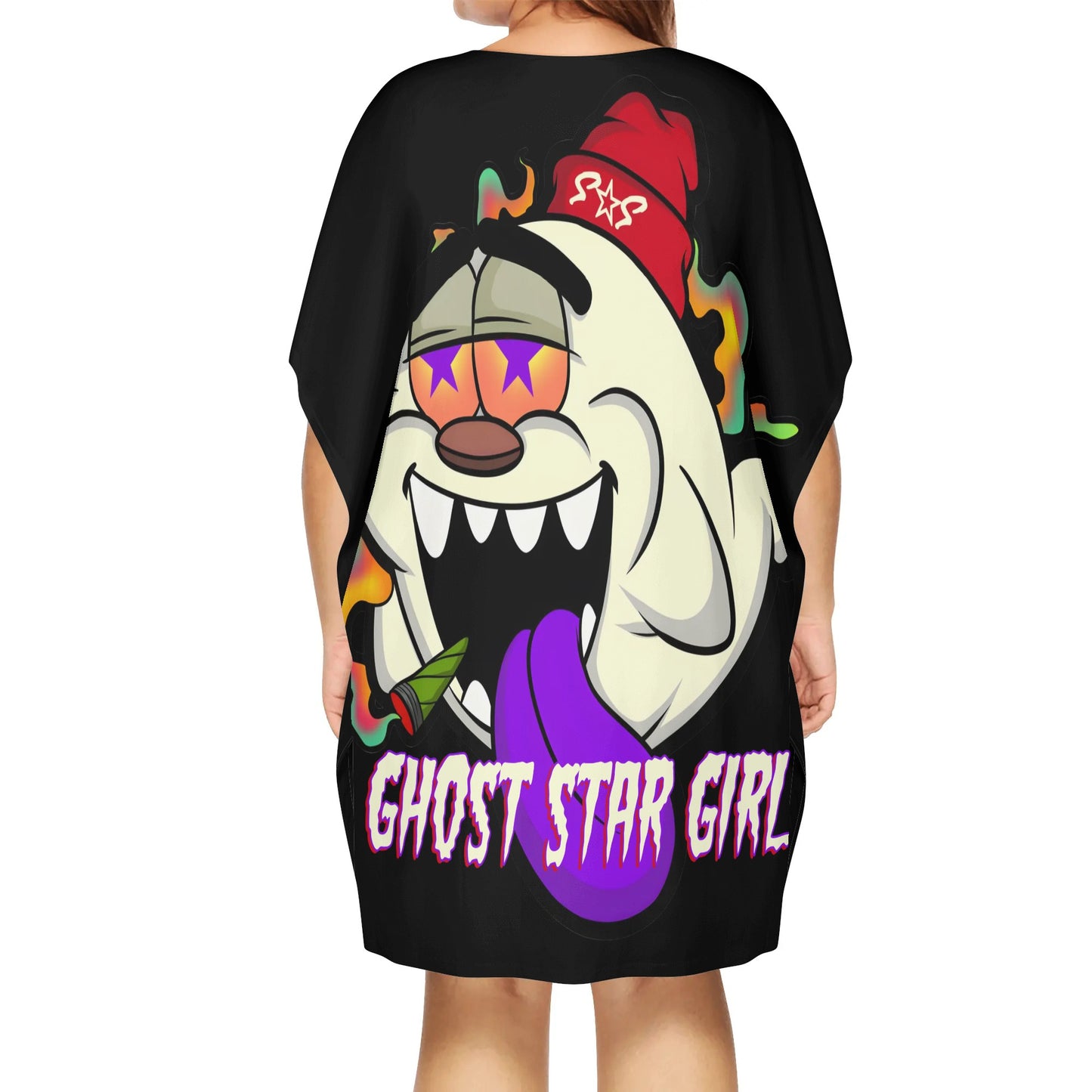 G.S.G Ghost Star Ghouls Black Womens Daily Star Size Loose Dress