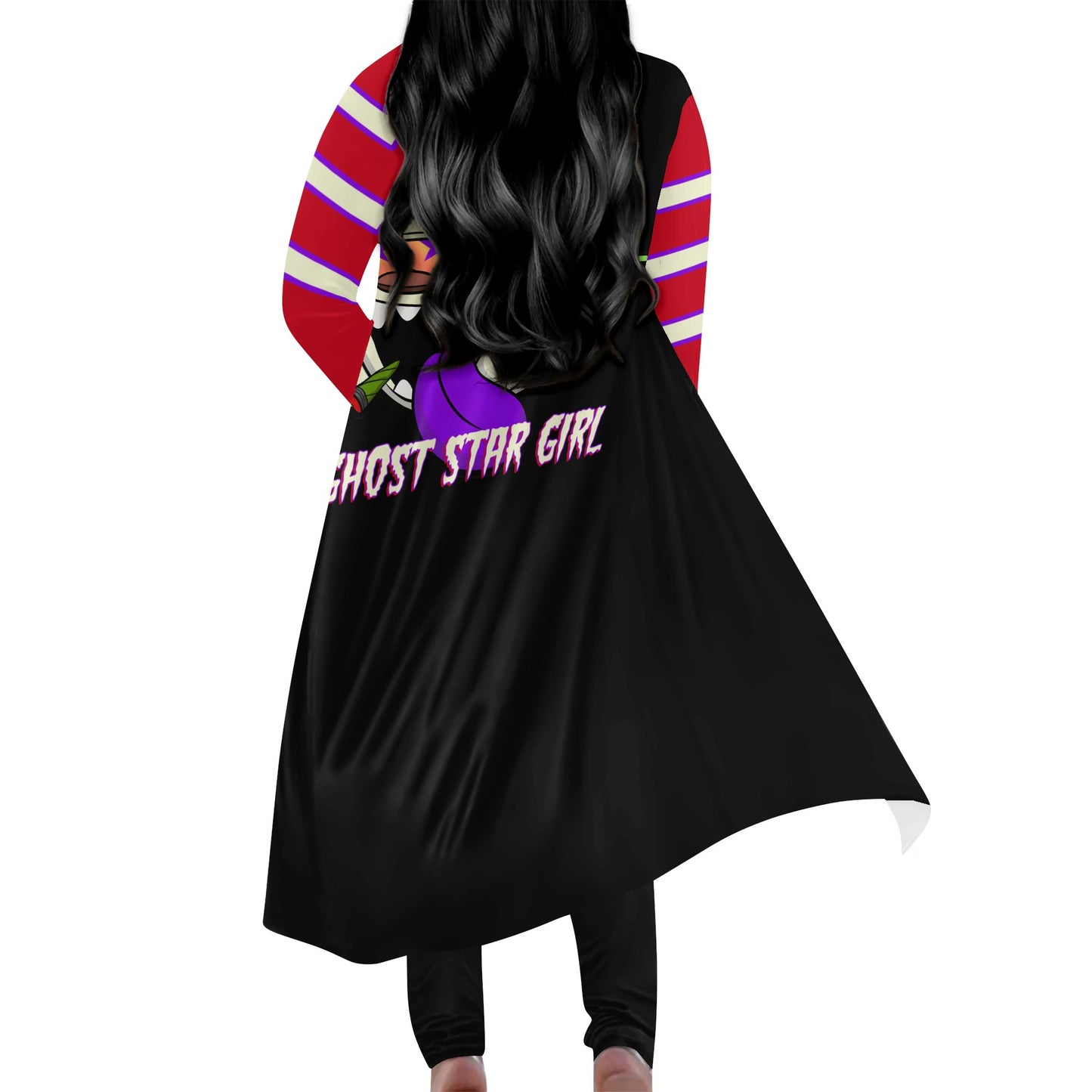 G.S.G Ghost Star Girl Black/Maroon Long Sleeve Cardigan and Leggings 2pcs