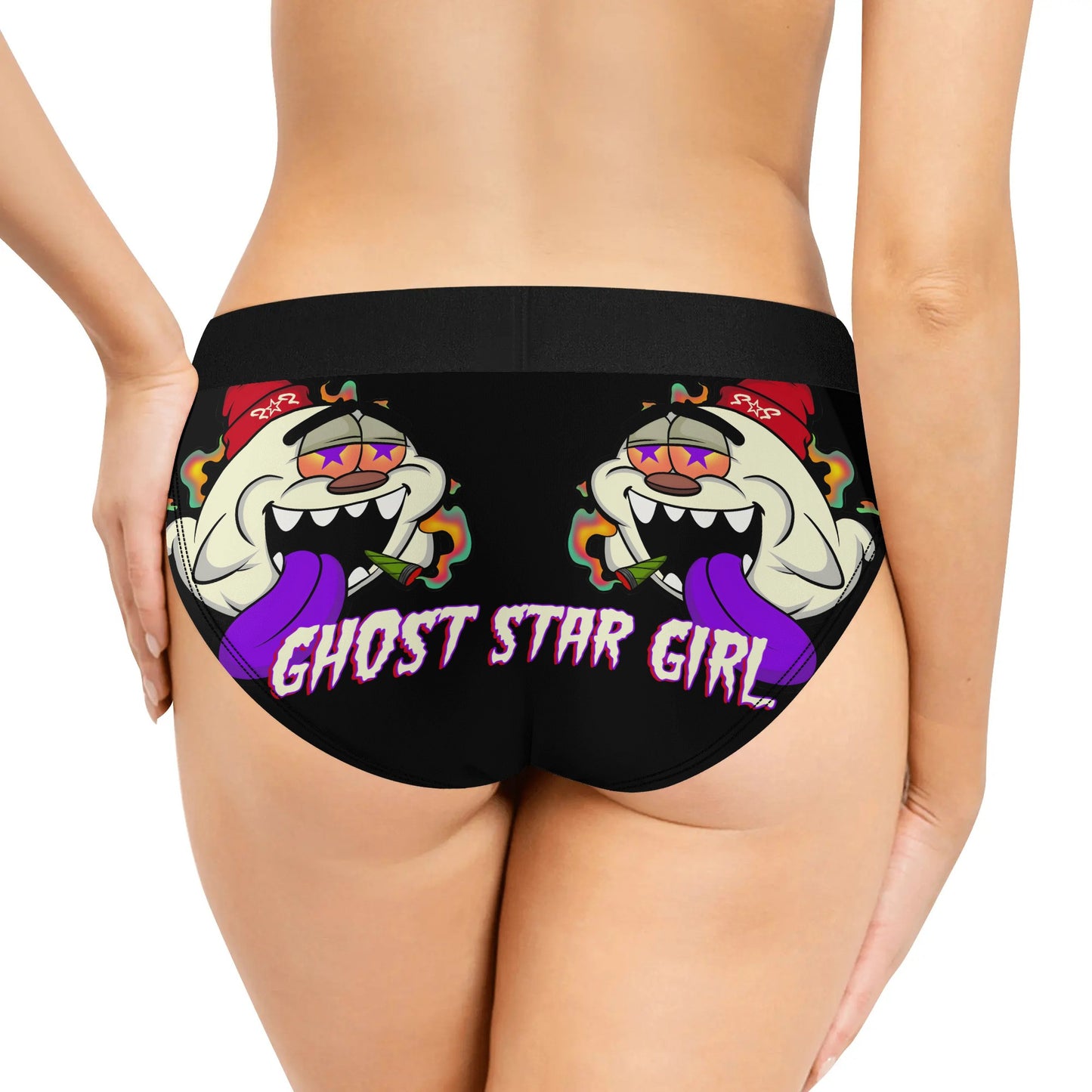 G.S.G Ghost Star Girl Womens Black Mid Waisted Briefs