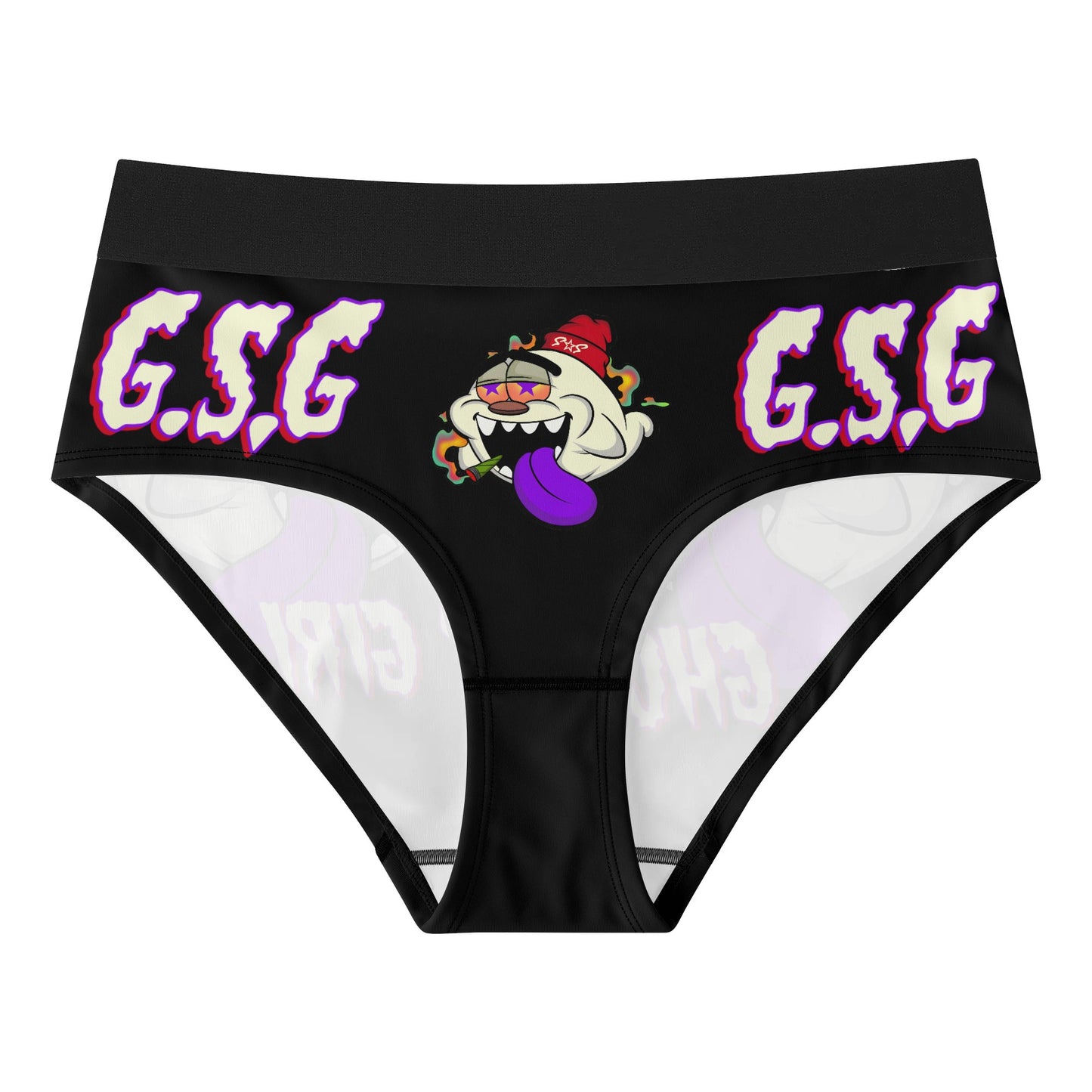 G.S.G Ghost Star Girl Womens Black Mid Waisted Briefs