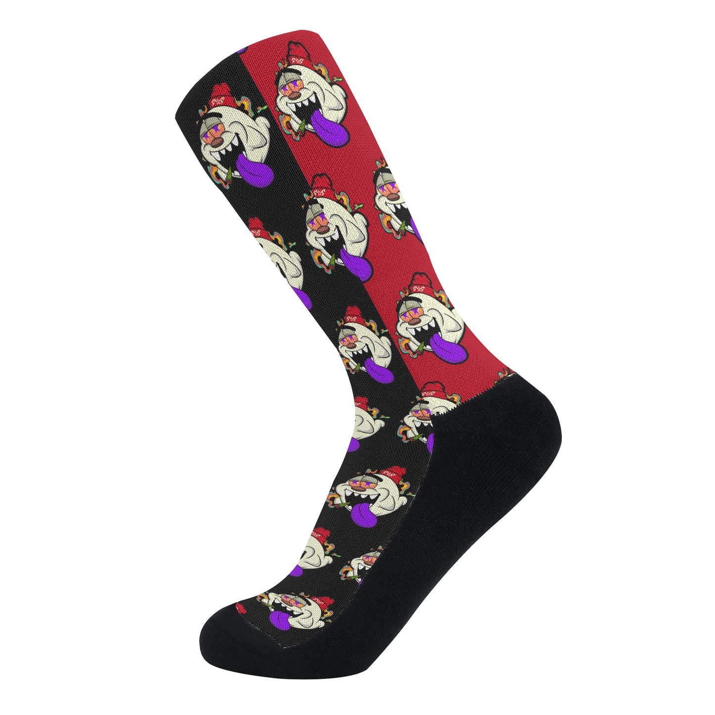 G.S.G Ghost Star Ghouls Black/Maroon Crew Socks *Free Bag Included