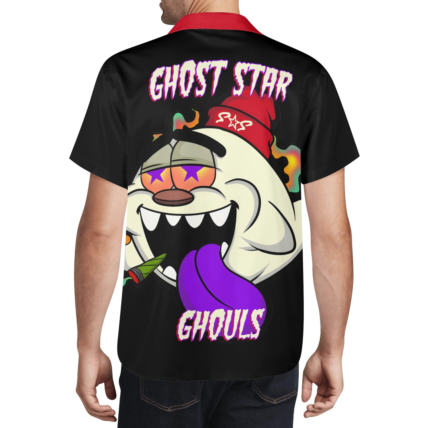 G.S.G Ghost Star Ghouls Mens Black Hawaiian Shirt