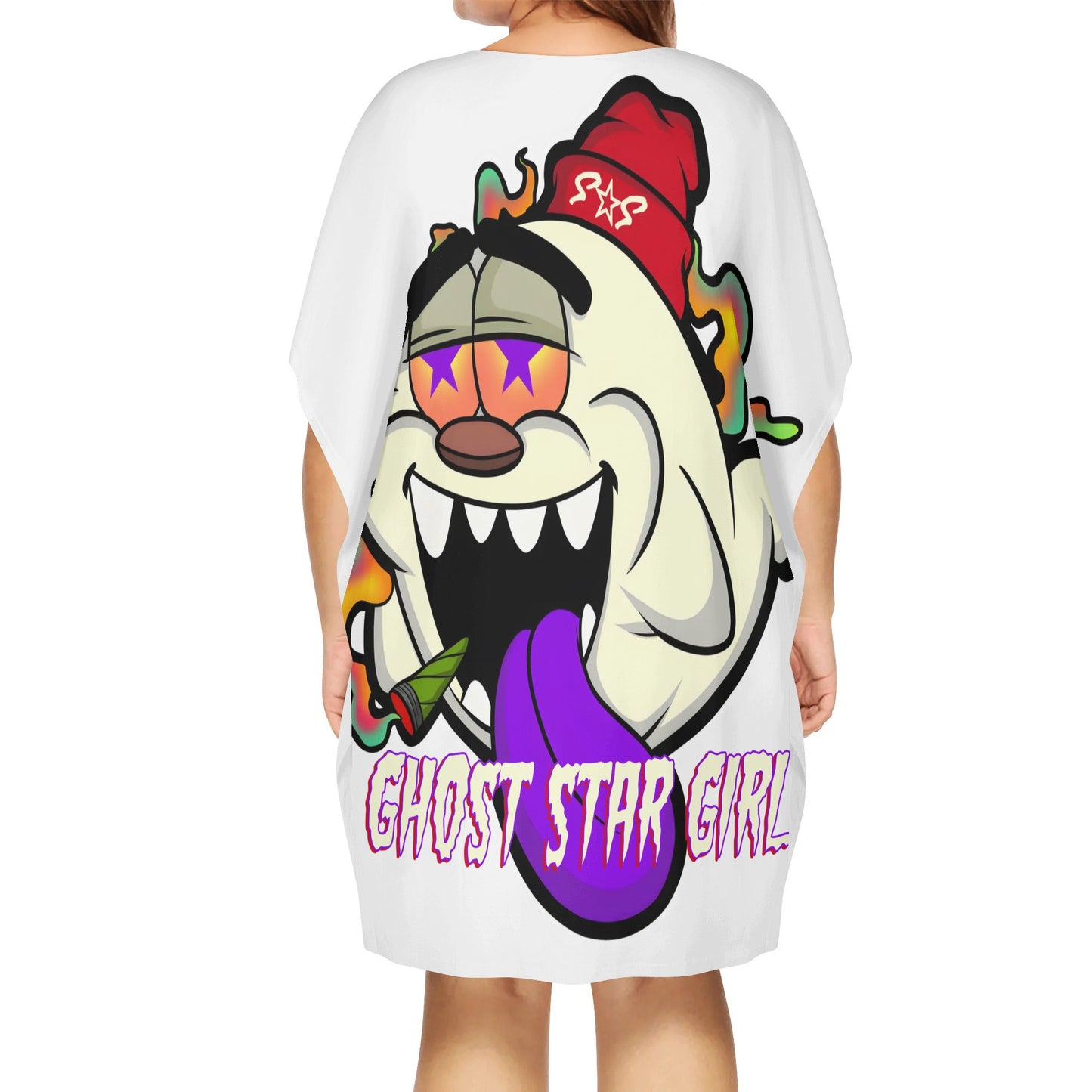 G.S.G Ghost Star Ghouls White Womens Daily Star Size Loose Dress