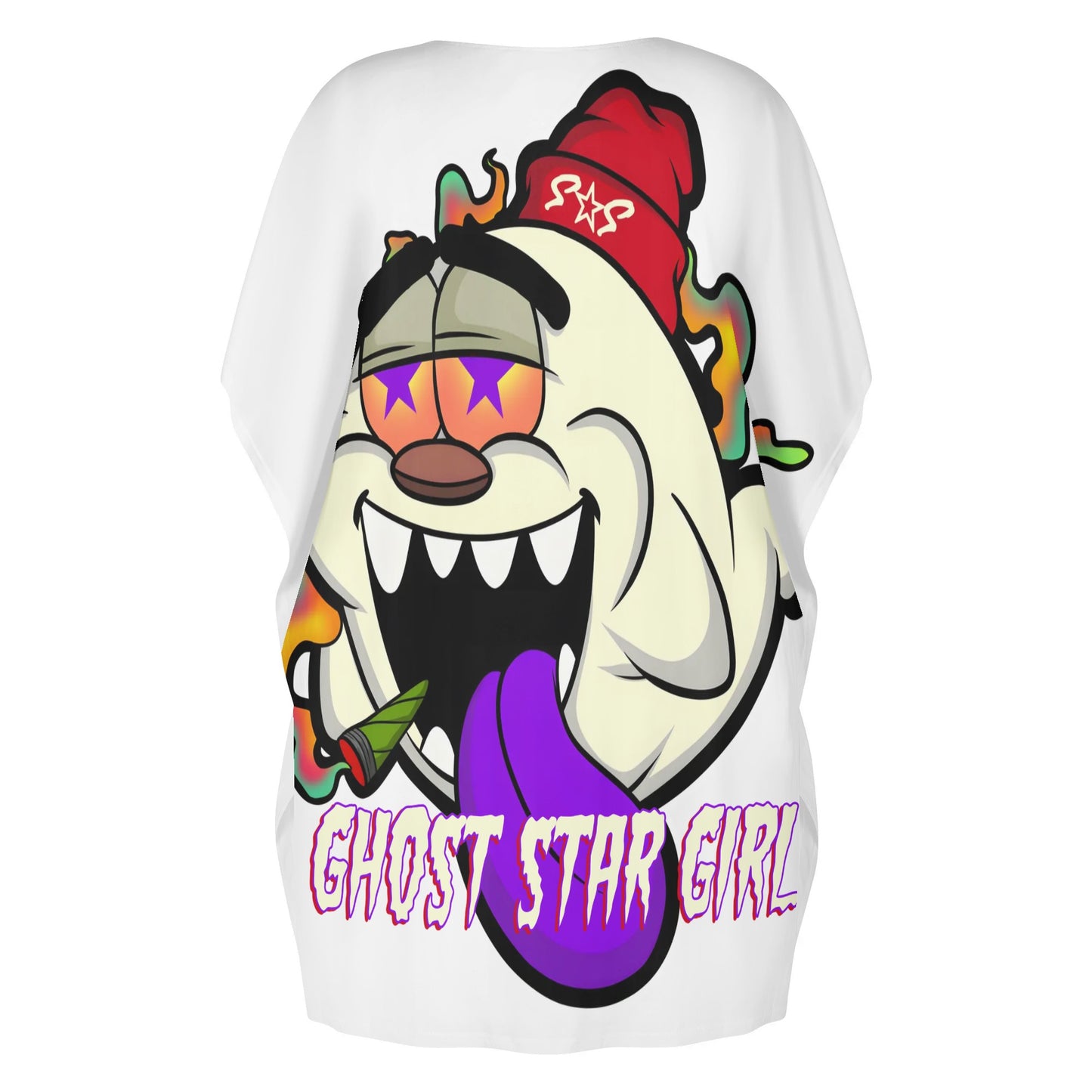 G.S.G Ghost Star Ghouls White Womens Daily Star Size Loose Dress