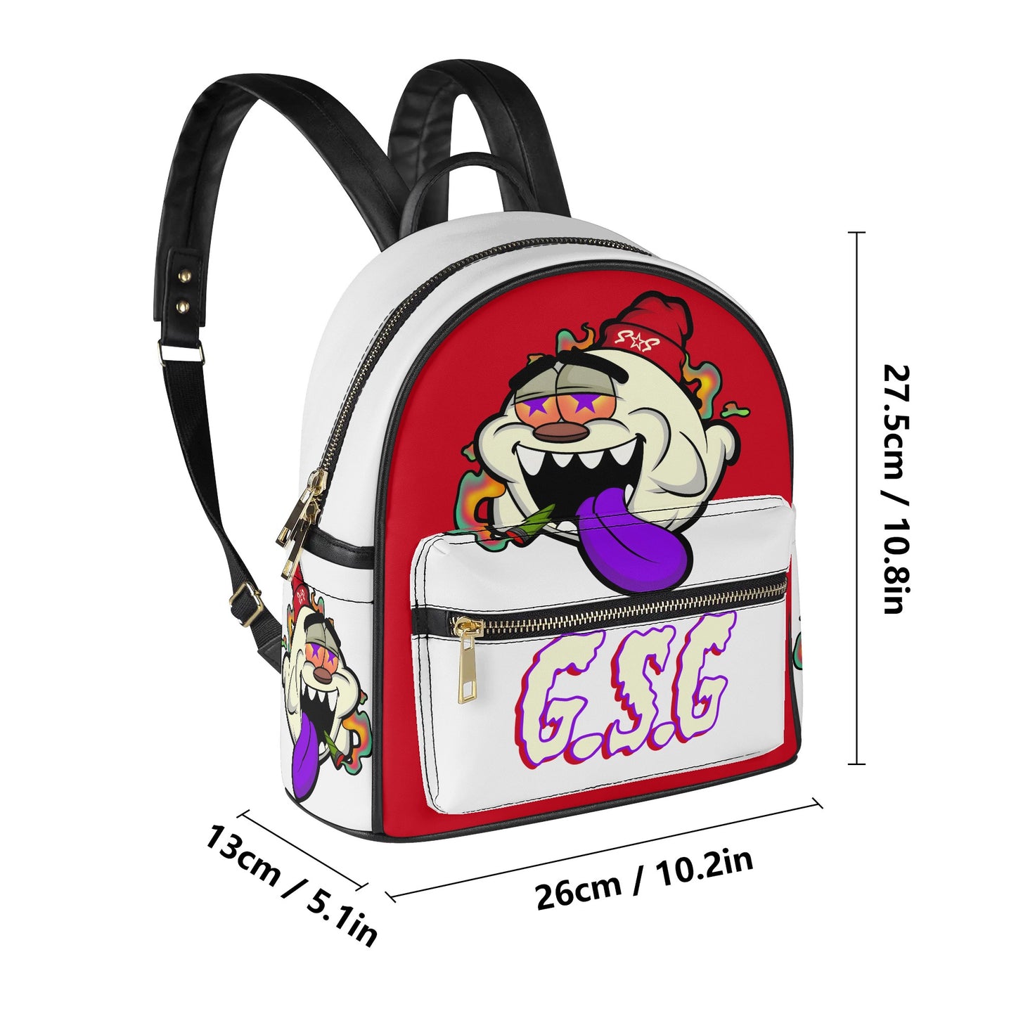 G.S.G Ghost Star Girl White/Maroon Backpack