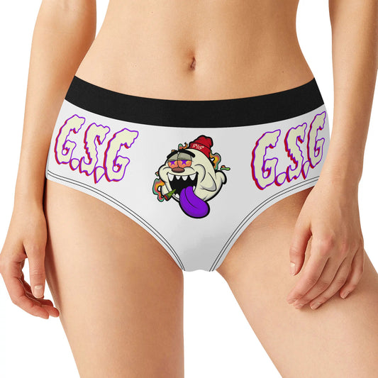 G.S.G Ghost Star Girl Womens White Mid Waisted Briefs