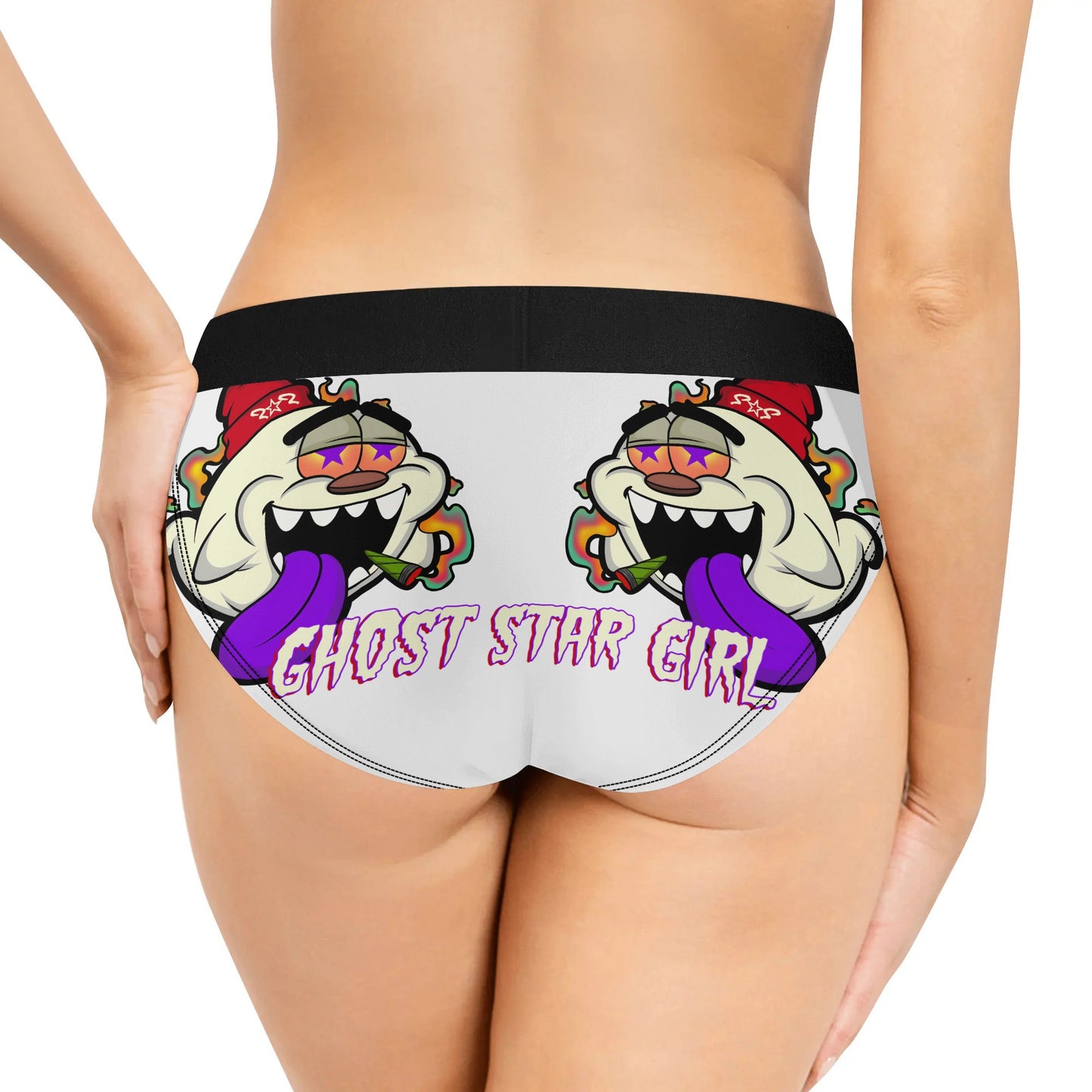 G.S.G Ghost Star Girl Womens White Mid Waisted Briefs