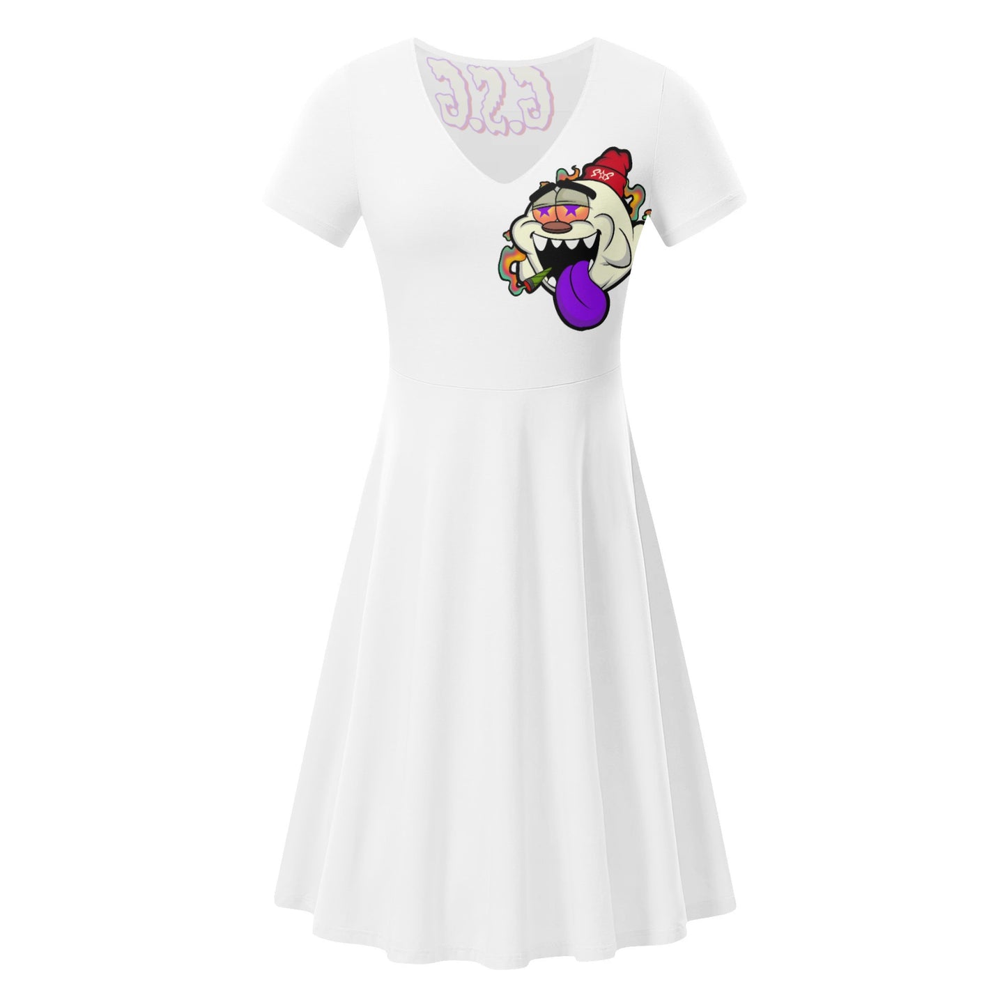 G.S.G Ghost Star Girl Womens White Ruffle Summer Dress