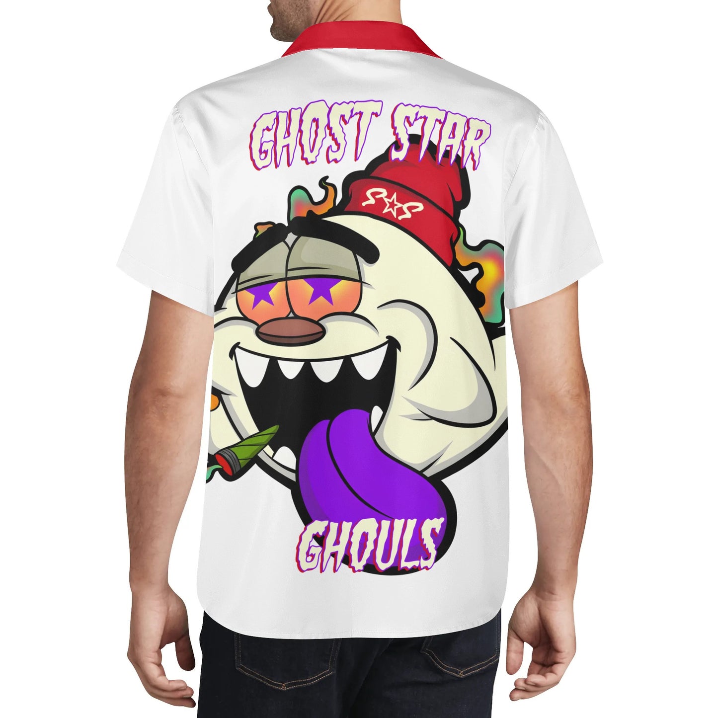 G.S.G Ghost Star Ghouls Mens White Hawaiian Shirt