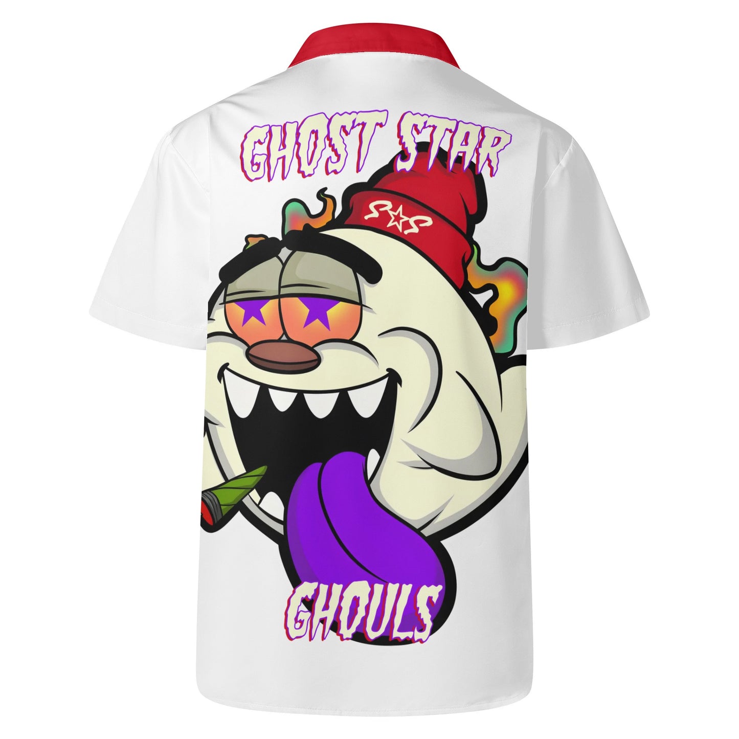 G.S.G Ghost Star Ghouls Mens White Hawaiian Shirt