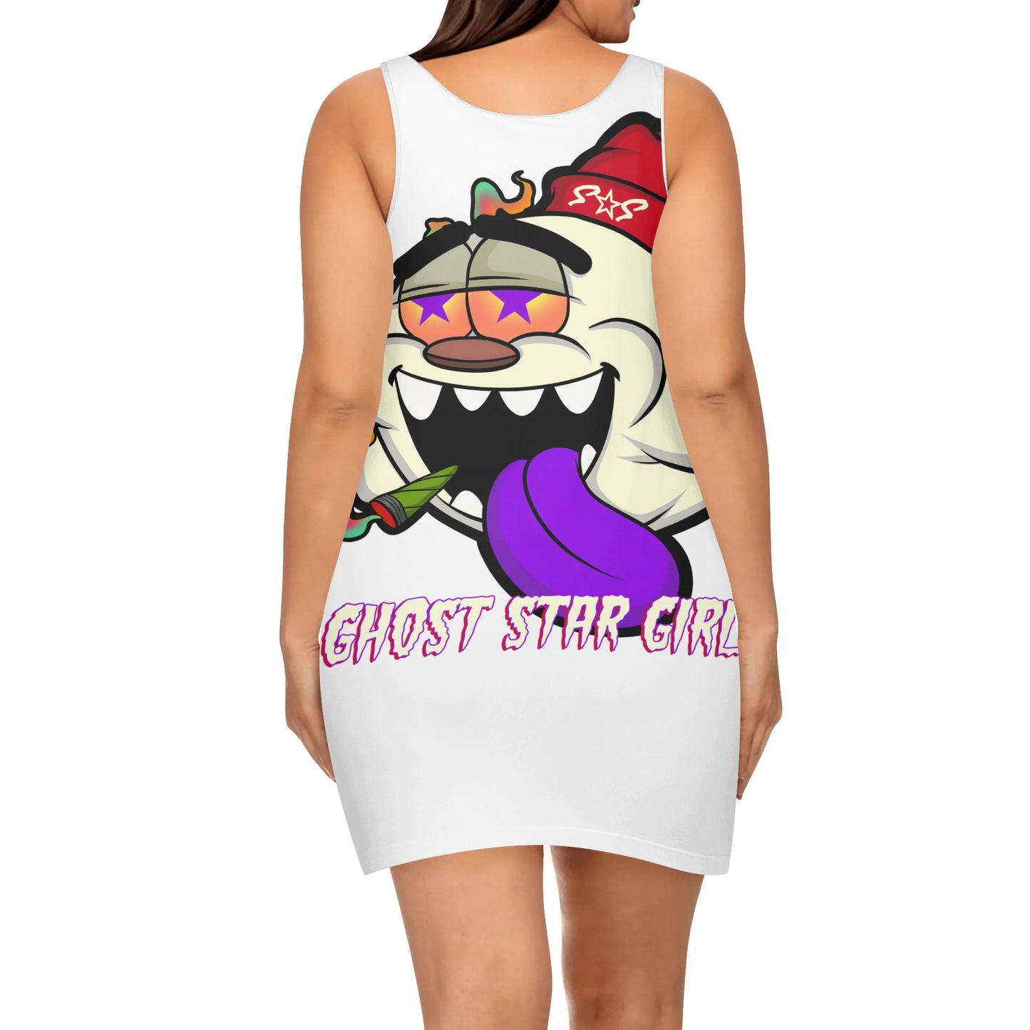 G.S.G Ghost Star Girl Womens White Elegant Sleeveless Vest Dress