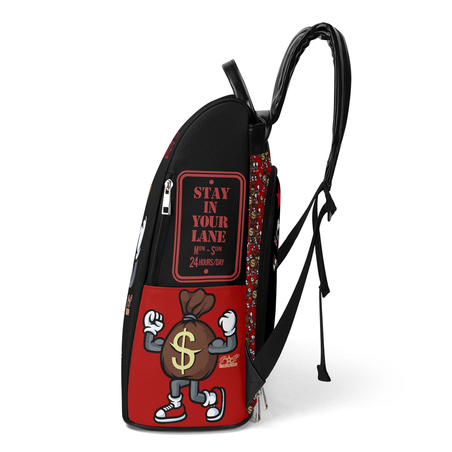 T.T.D (Ten Toes Down) Black Anti-Theft Backpack