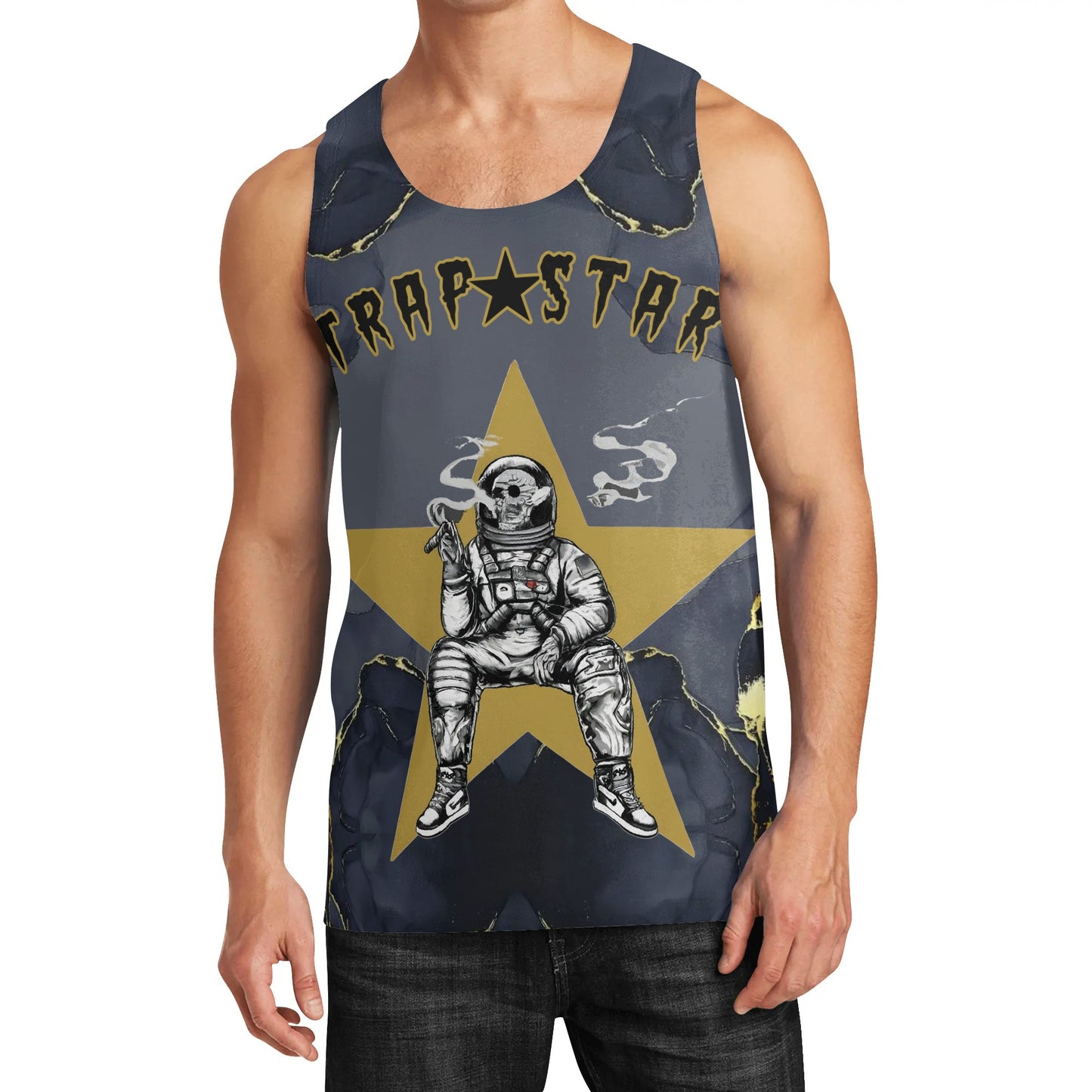 T.S.S. Trap Star Syndicate Men's Black Sleeveless Tank Top