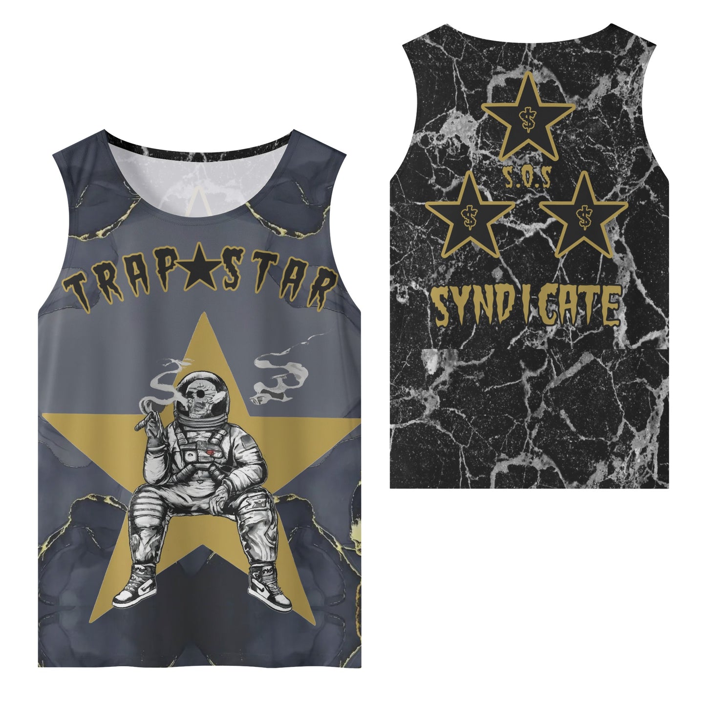 T.S.S. Trap Star Syndicate Men's Black Sleeveless Tank Top