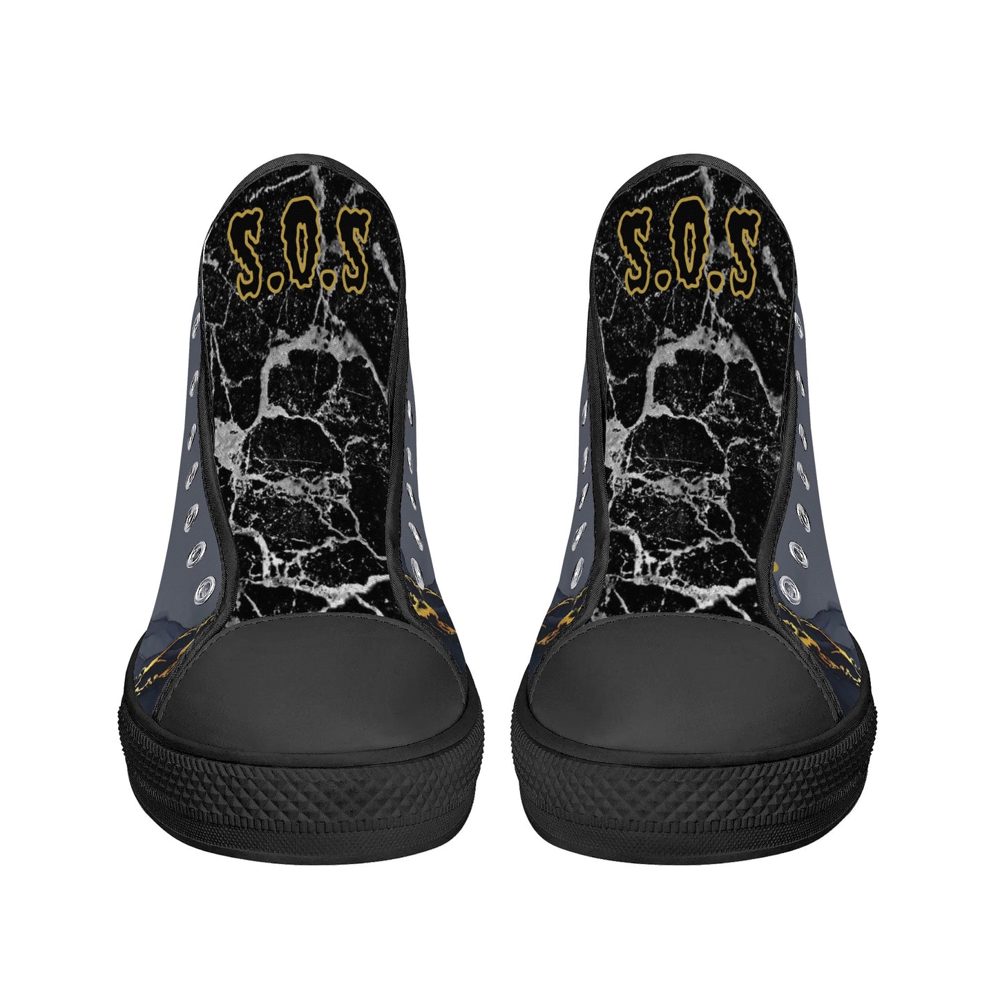 T.S.S. Trap Star Syndicate Mens  Black High Top Star Kicks