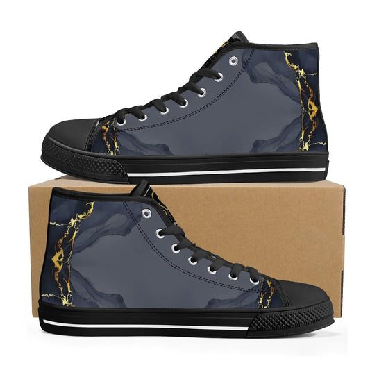 T.S.S. Trap Star Syndicate Mens  Black High Top Star Kicks