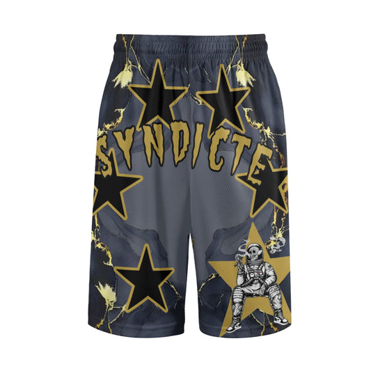 T.S.S. Trap Star Syndicate Mens Black Basketball Shorts