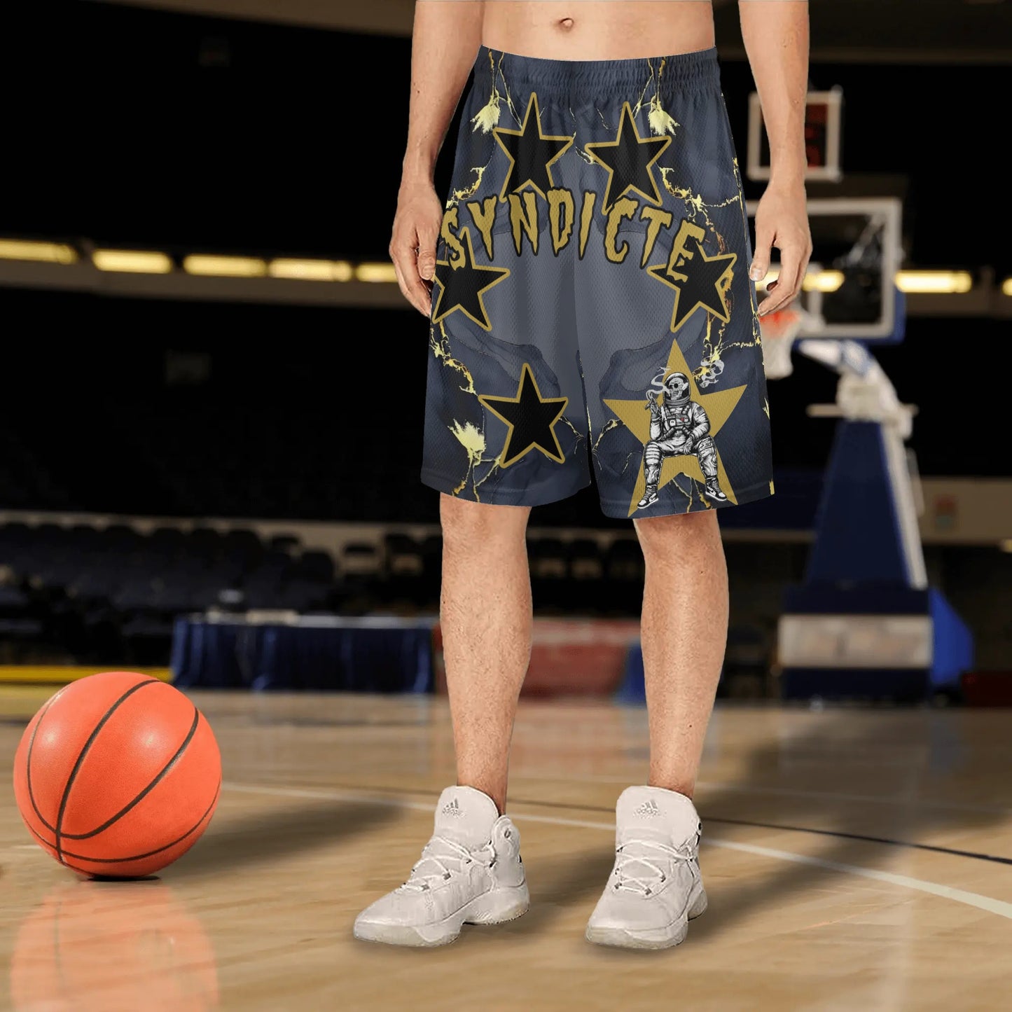 T.S.S. Trap Star Syndicate Mens Black Basketball Shorts