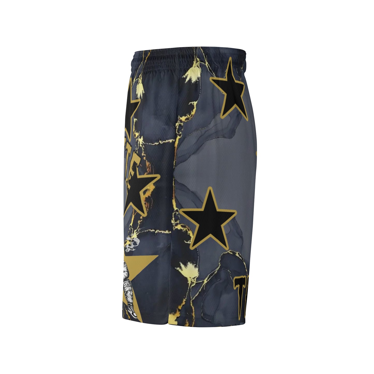 T.S.S. Trap Star Syndicate Mens Black Basketball Shorts